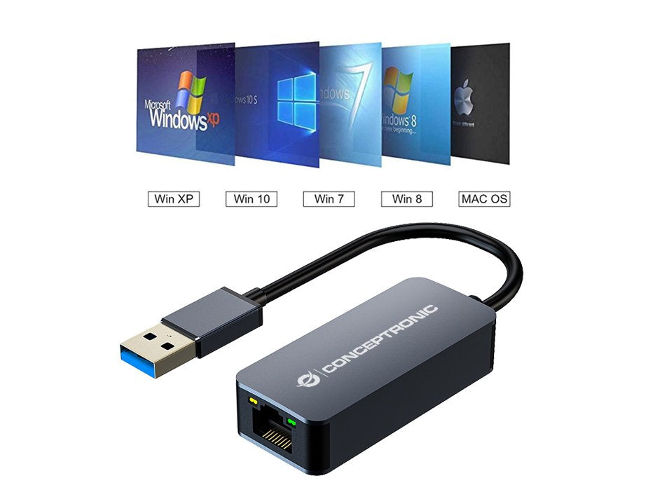 Conceptronic Adaptador Usb3.0-> Rj45 10 100 1000 2500 0.15m