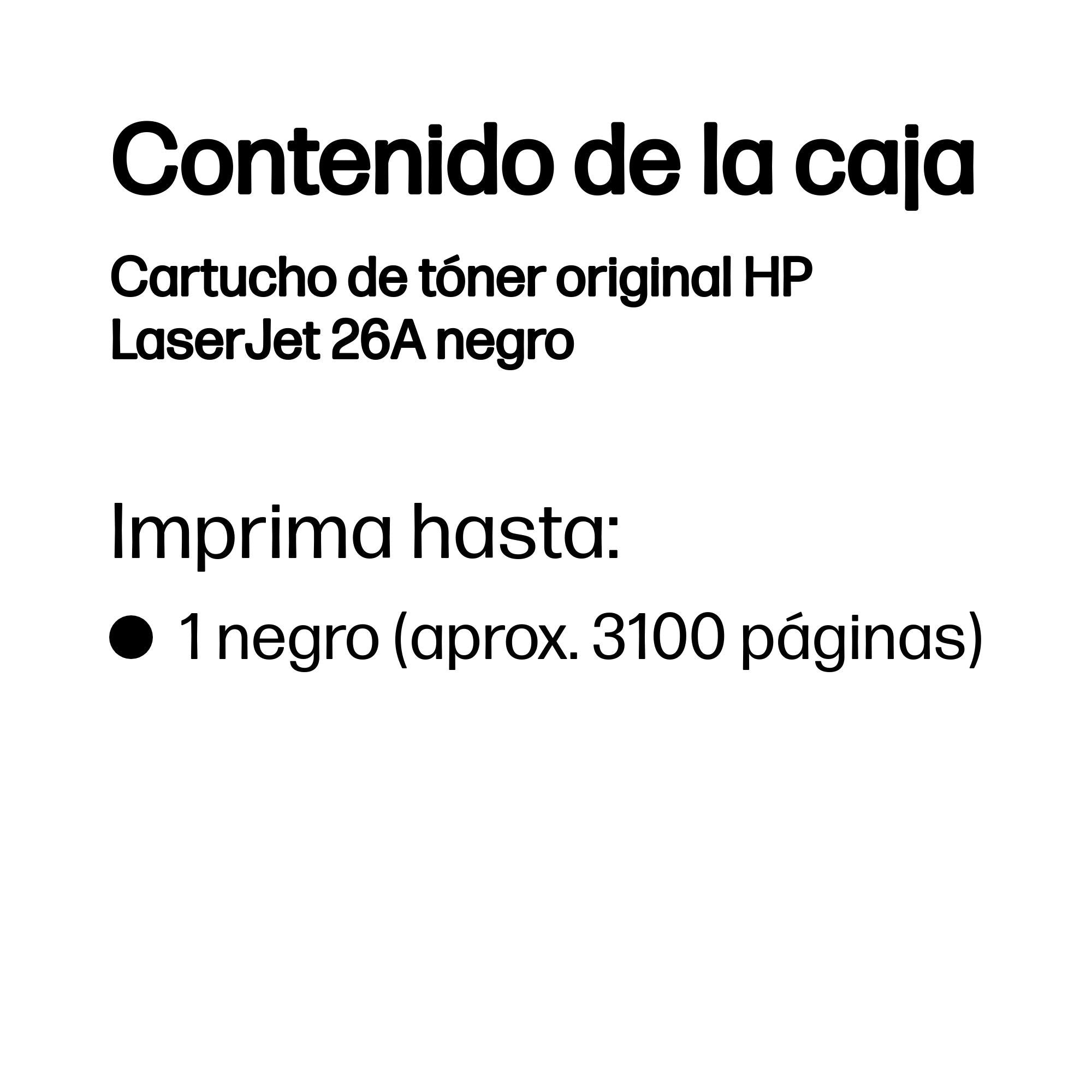 EAN 0889296154761 - HP 26A Black Original LaserJet Toner Cartridge cartucho de tóner 1 pieza(s) imagen 3