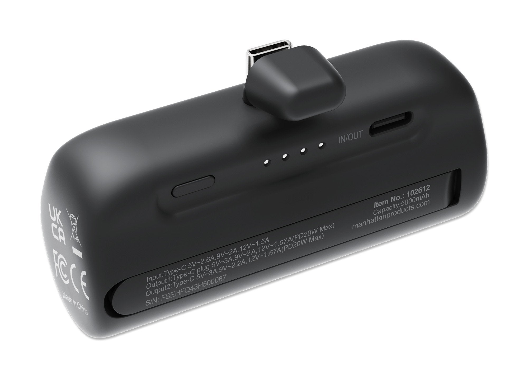 Manhattan Pd Powerbank 5000mah Typ-C M. 20w Negro