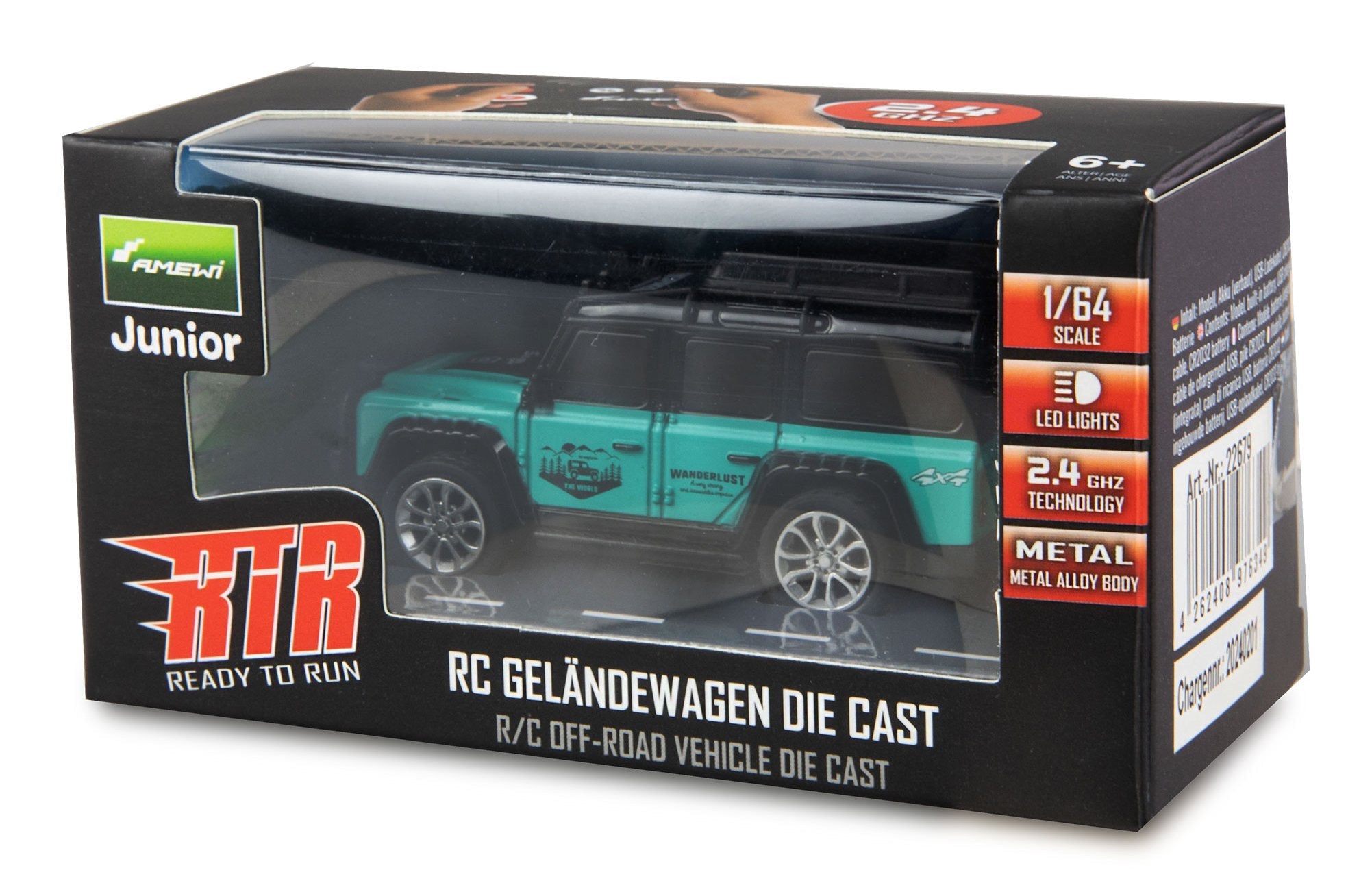 Amewi Rc Geländewagen Die Cast 1:64 Rtr Petrol 2,4ghz