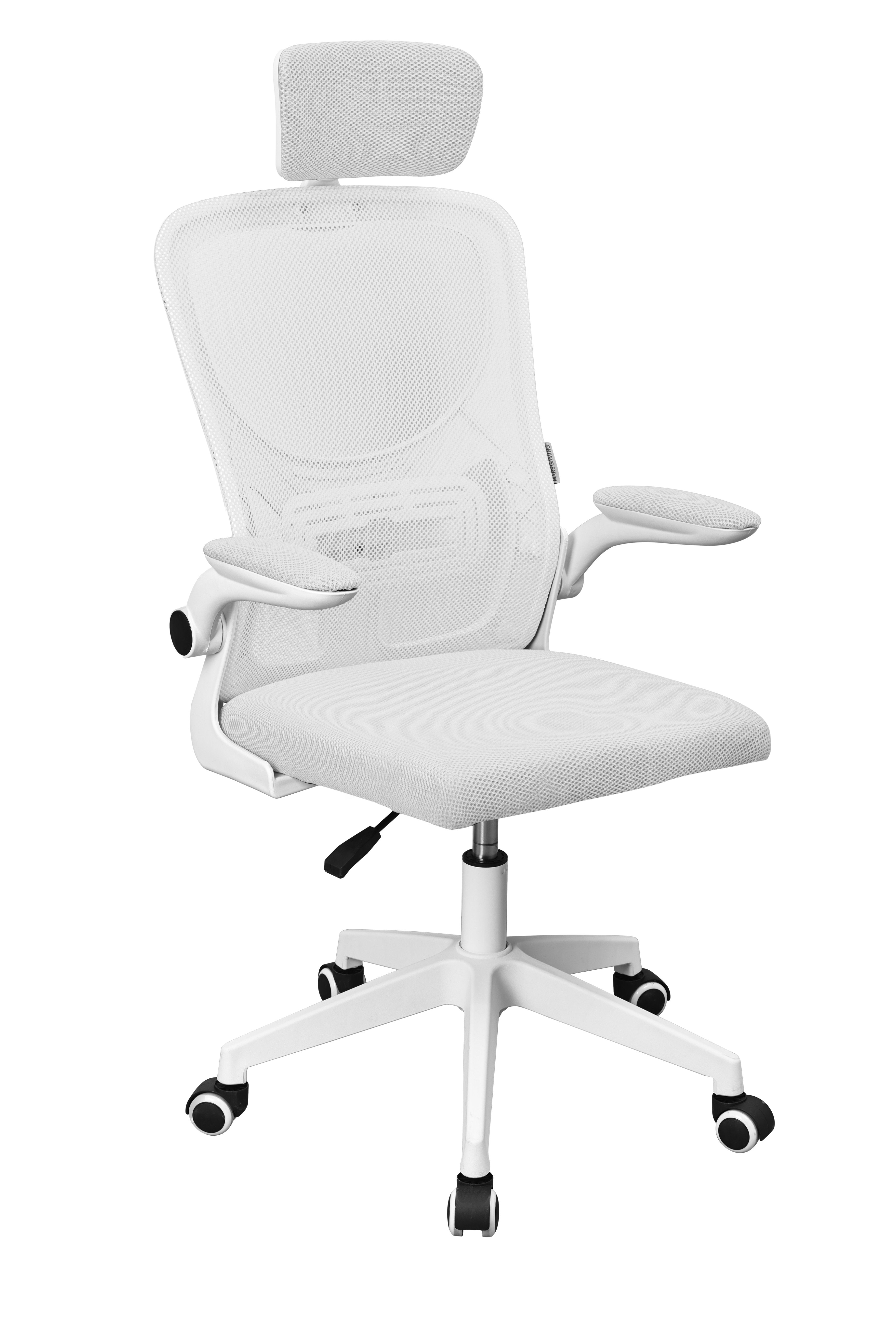 Silla Mgc-Ergo Plus Blanco Mars Gaming Reposabrazos Plegables /Pistón Clase 3/ Soporte Lumbar Dinámico Adaptable/ Peso Máximo 120kg/ Malla Transpirable