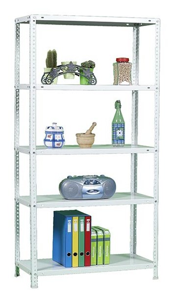 Simonrack Kit Advantage Mini 5/400 Estantería Metálica Tornillos 5 Baldas/75kg 180x80x40cm Blanco