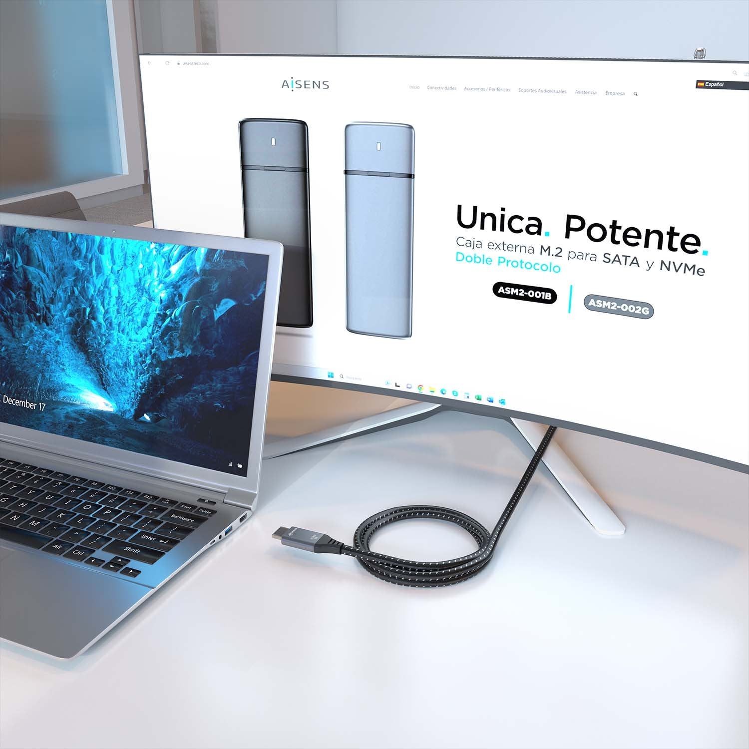 Aisens Cable Hdmi V2.1 Ultra Alta Velocidad / Hec 8k@60hz 48gbps, A/M-A/M, Gris/Negro, 7.0m