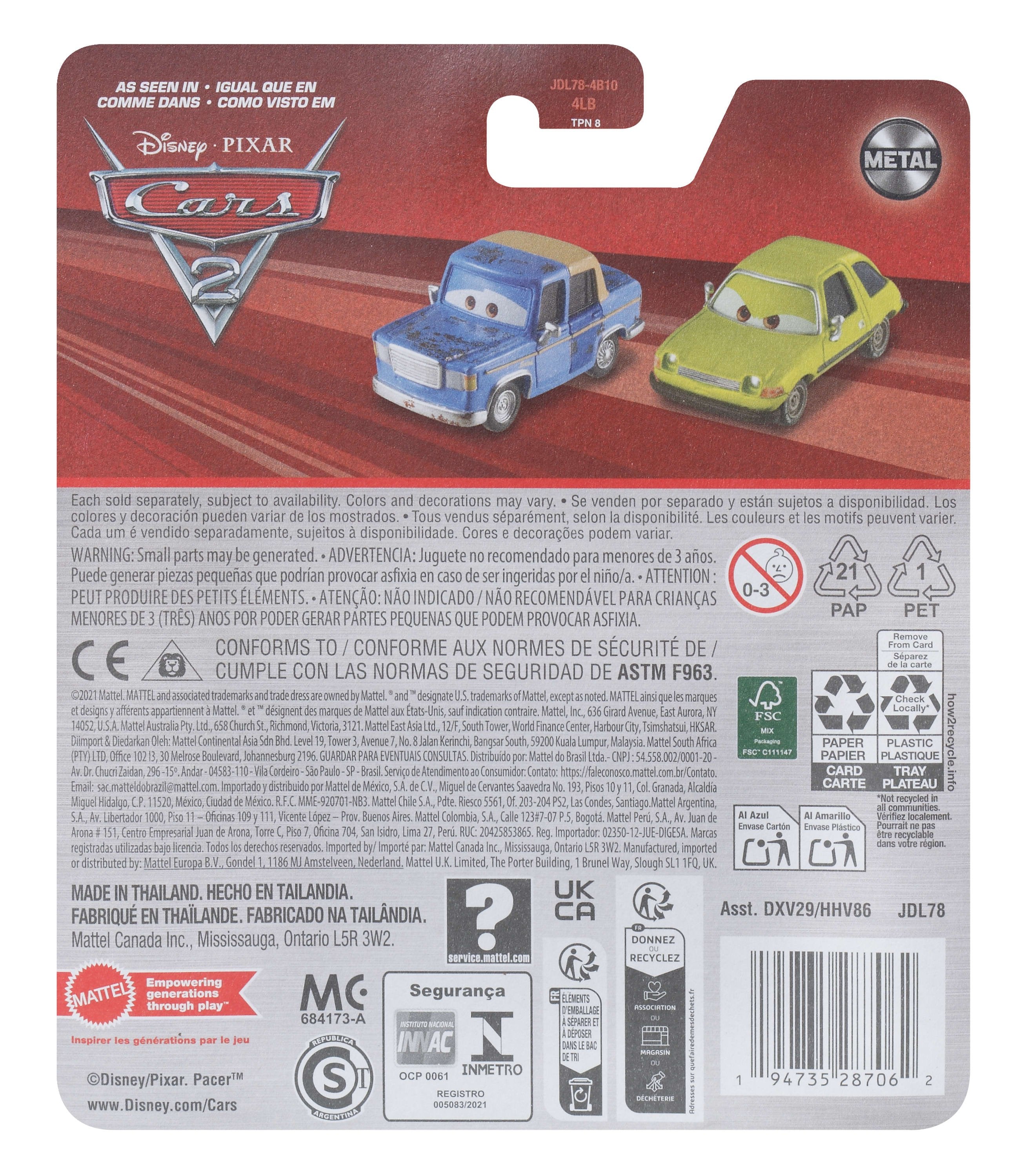 EAN 0194735287062 - Disney Pixar Cars JDL78 vehículo de juguete imagen 2