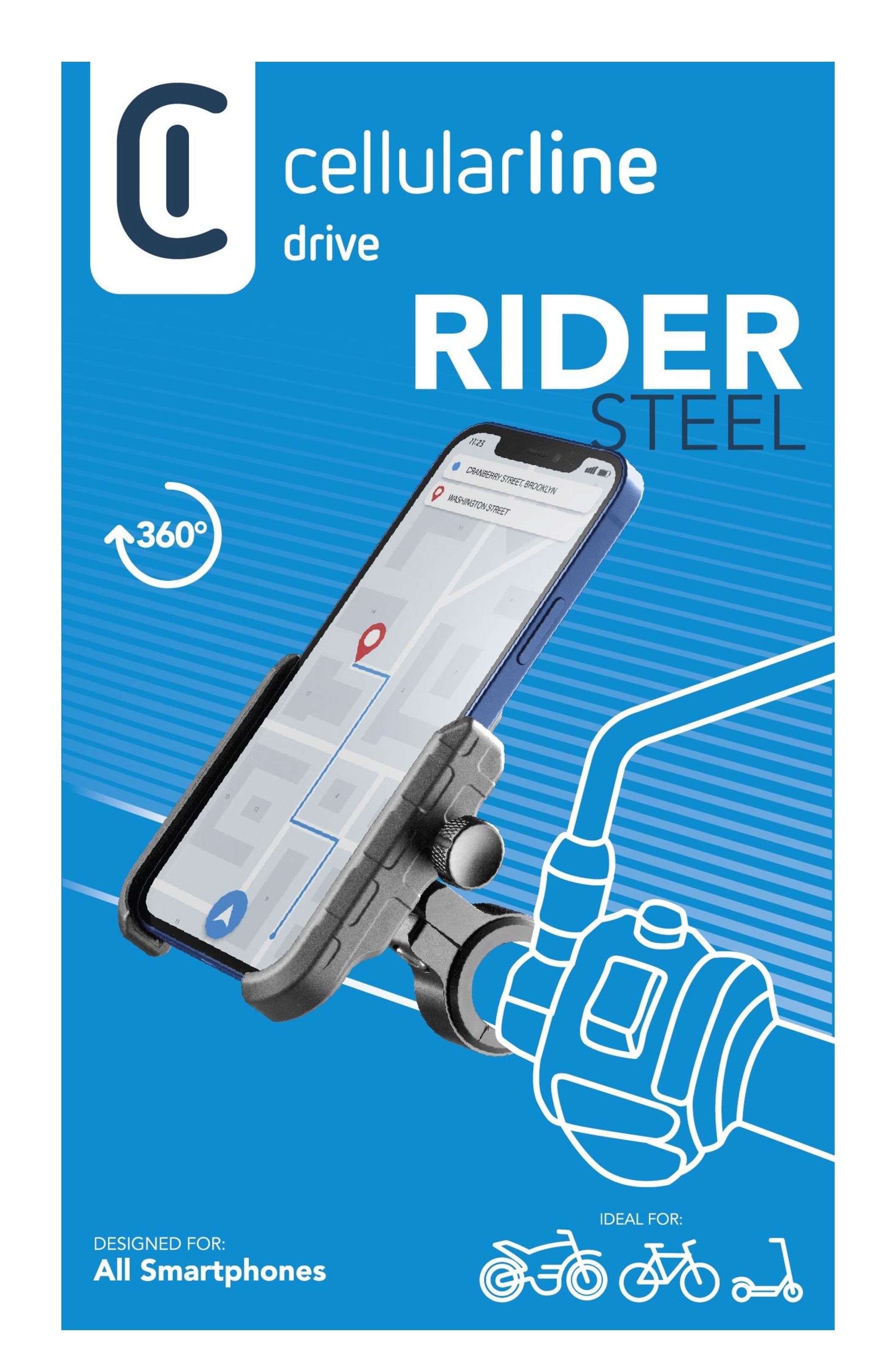 Cellularline Handy Halter F. Motorrad. Fahrrad & E-Scooter