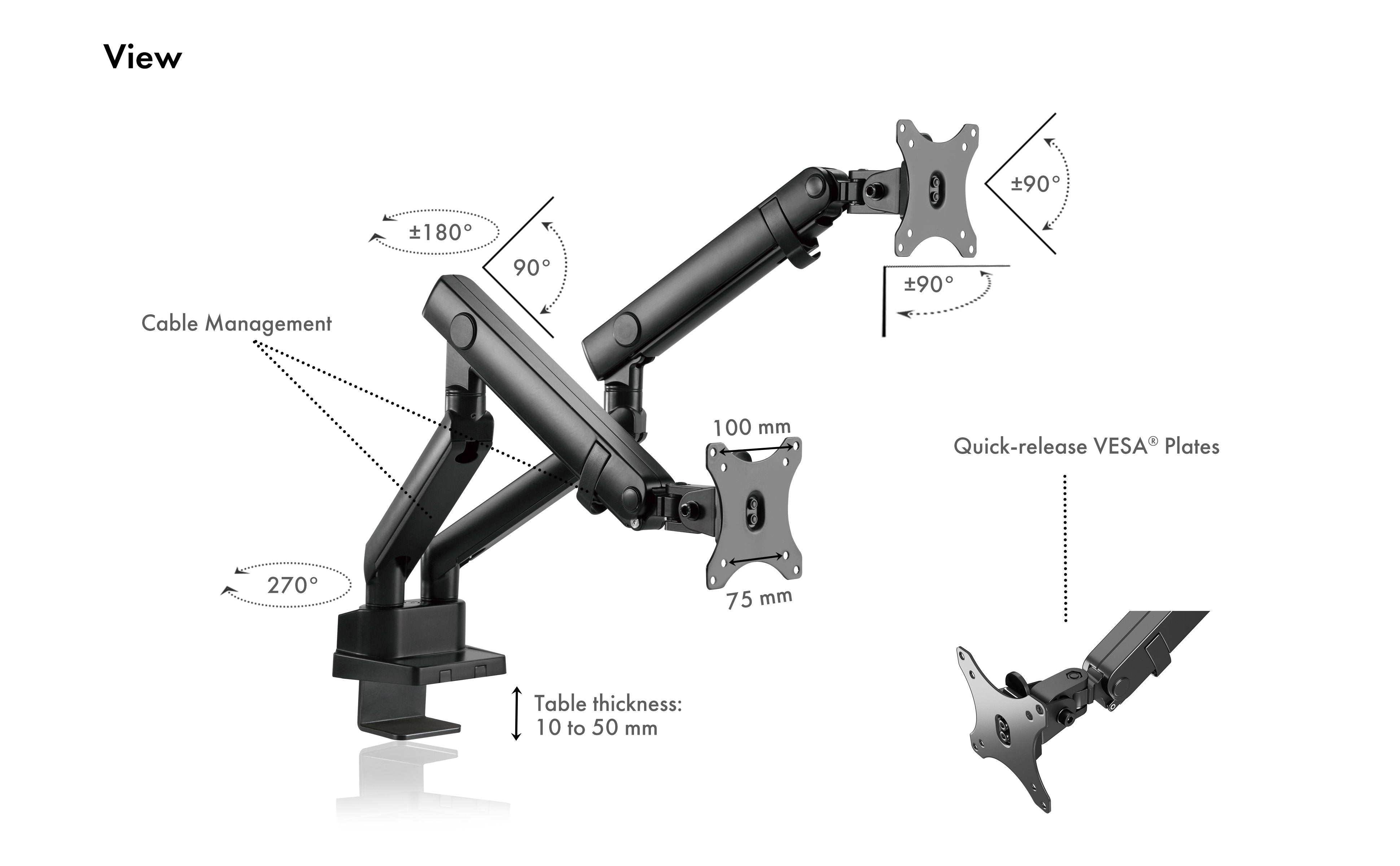 Icy Box Ib-Ms314-T Soporte De Mesa Para Pantalla Plana 81,3 Cm (32") Abrazadera Negro