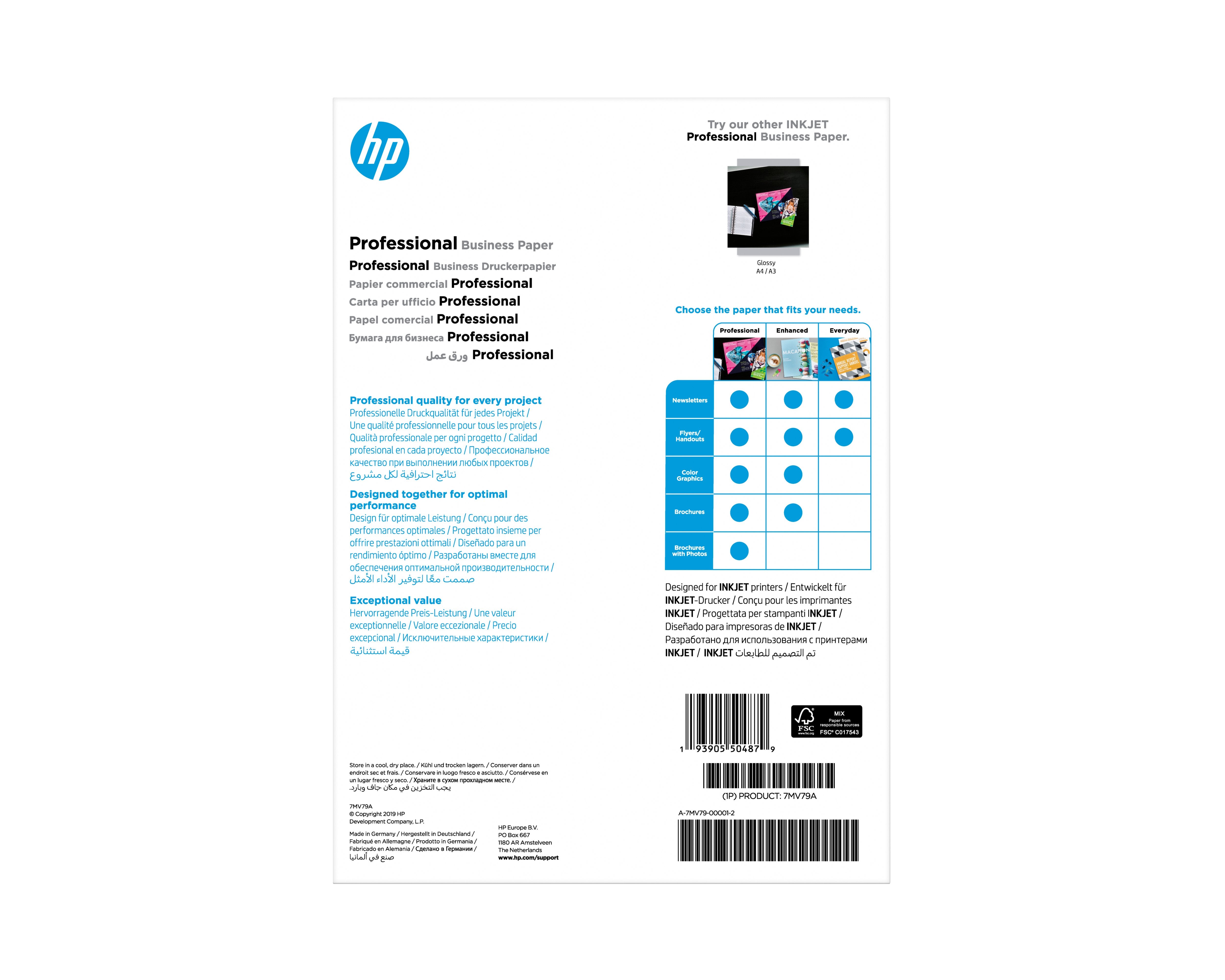 EAN 0193905504879 - HP Professional Inkjet Matte FSC Paper 180 gsm-150 sht/A4/210 x 297 mm papel para impresora de inyección imagen 7