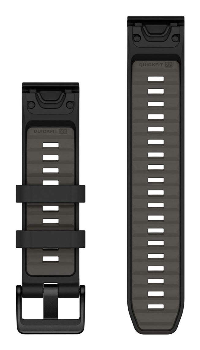 Garmin Ersatzarmband Quickfit 22mm Silikon Schwarz Kieselgrau