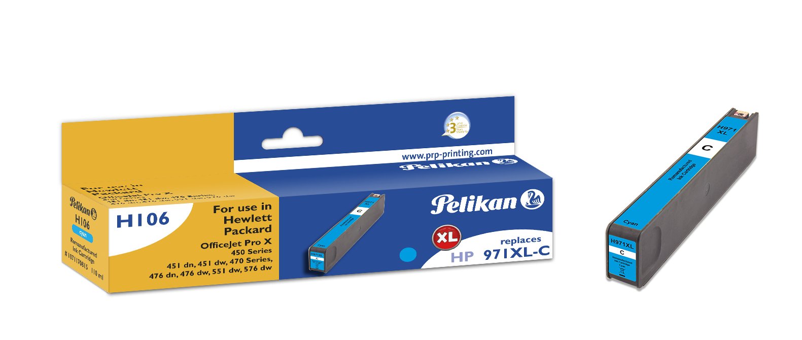 Pelikan Patrone Hp Cn626ae - Hp971xl H106 Comp. Cyan