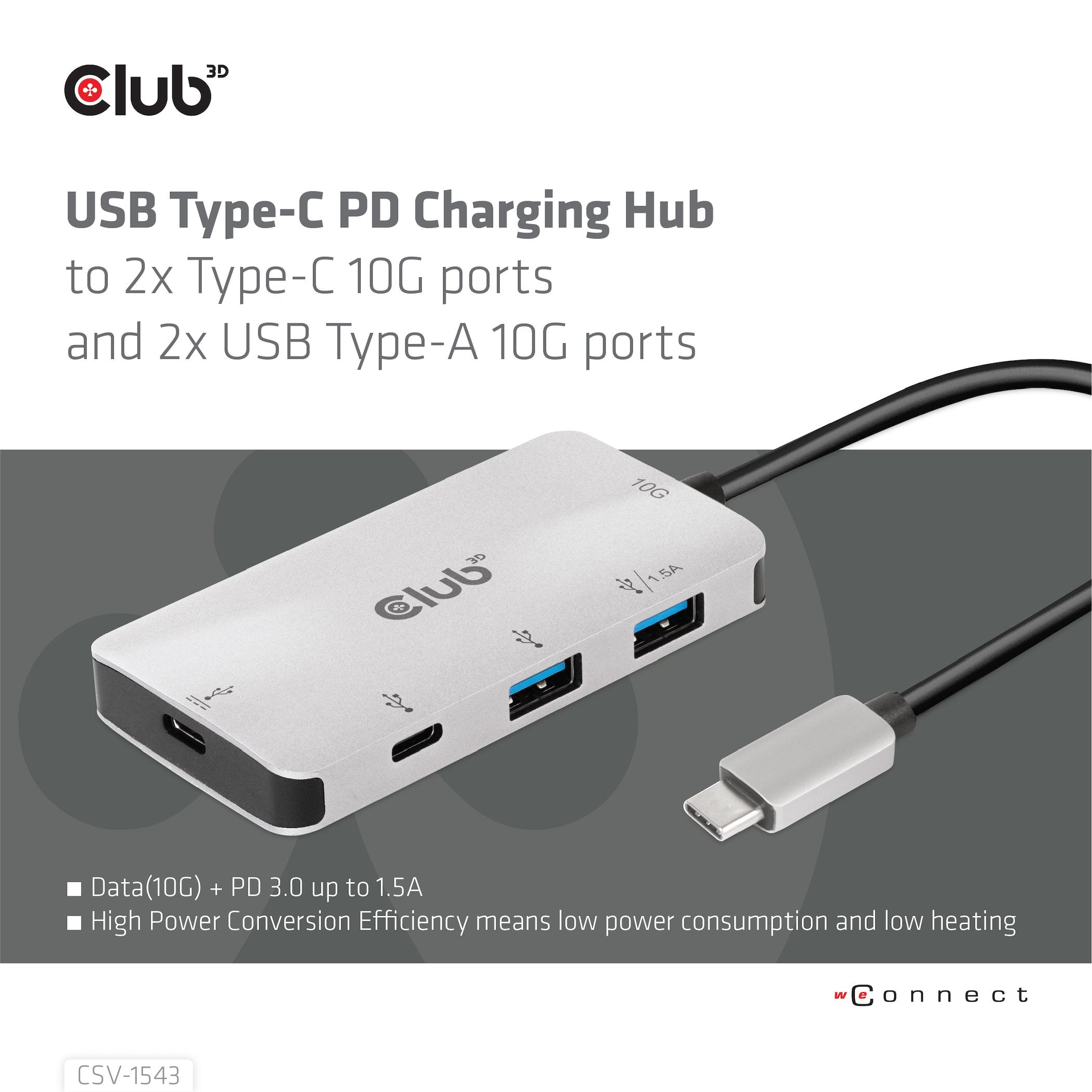 EAN 8719214472061 - CLUB3D CSV-1543 base para portátil y replicador de puertos USB 3.2 Gen 2 (3.1 Gen 2) Type-C Negro, Plata imagen 3