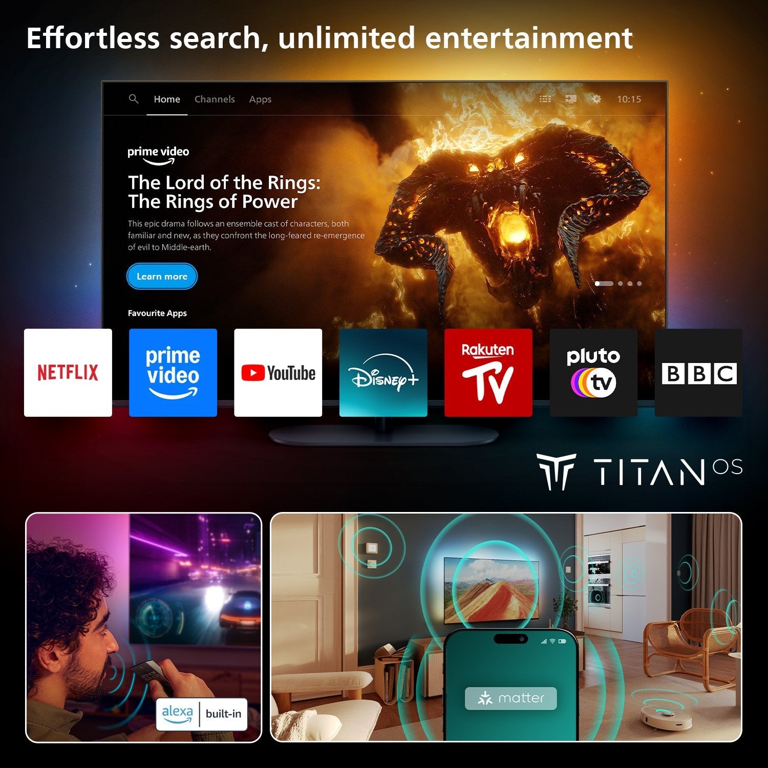 189,0cm 75" (3840x2160) Philips 75mled910 12 4k Qd Miniled 120hz Hdmi Usb Wlan Bluetooth Ambilight Hdr10+ Dolby Vision Black
