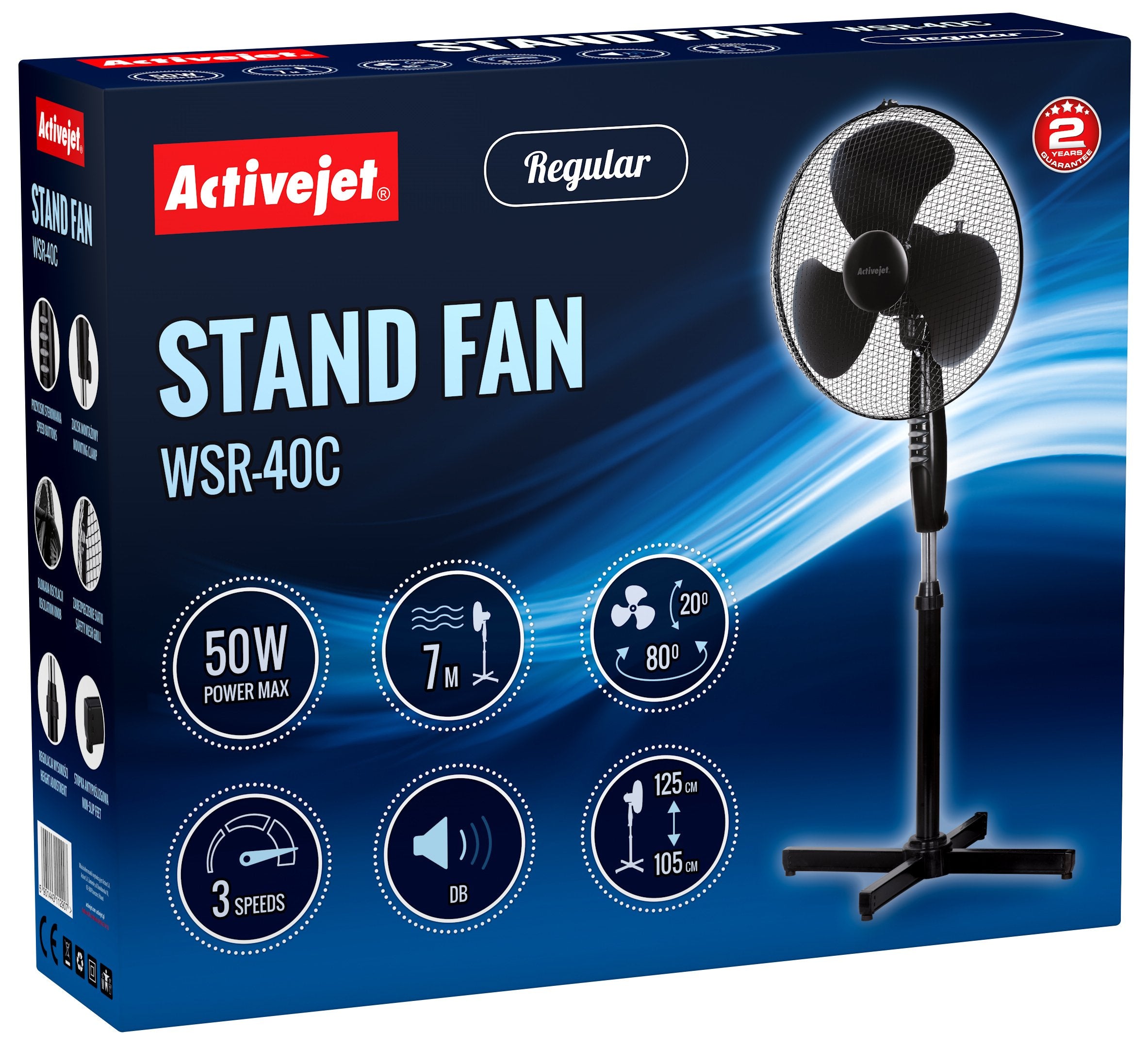 EAN 5901443112907 - Activejet Regular WSR-40C ventilador Negro, Plata imagen 2