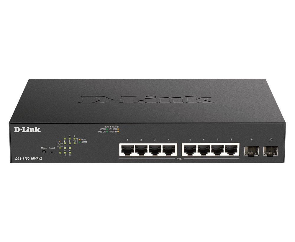 EAN 0790069467851 - D-Link DGS-1100-10MPV2 Gestionado L2 Gigabit Ethernet (10/100/1000) Energía sobre Ethernet (PoE) 1U Negro imagen 1