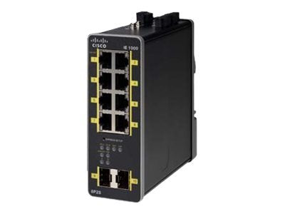 Cisco Ie-1000-8p2s-Lm Switch Gestionado Gigabit Ethernet (10/100/1000) Negro Energía Sobre Ethernet (Poe)