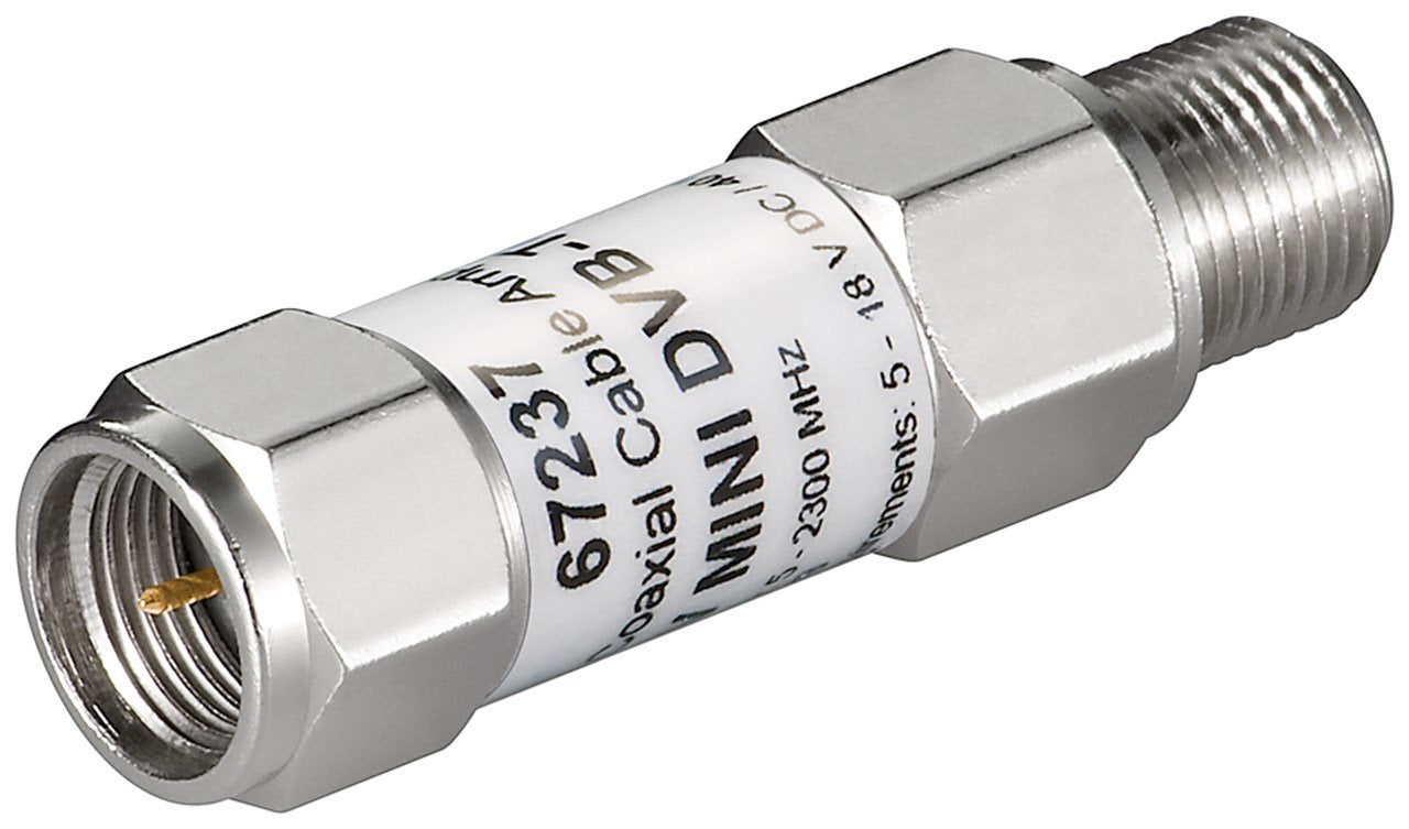 Mini Coaxial Cable Amplifier 18db (Dvb-T/Sat) - F Plug To F