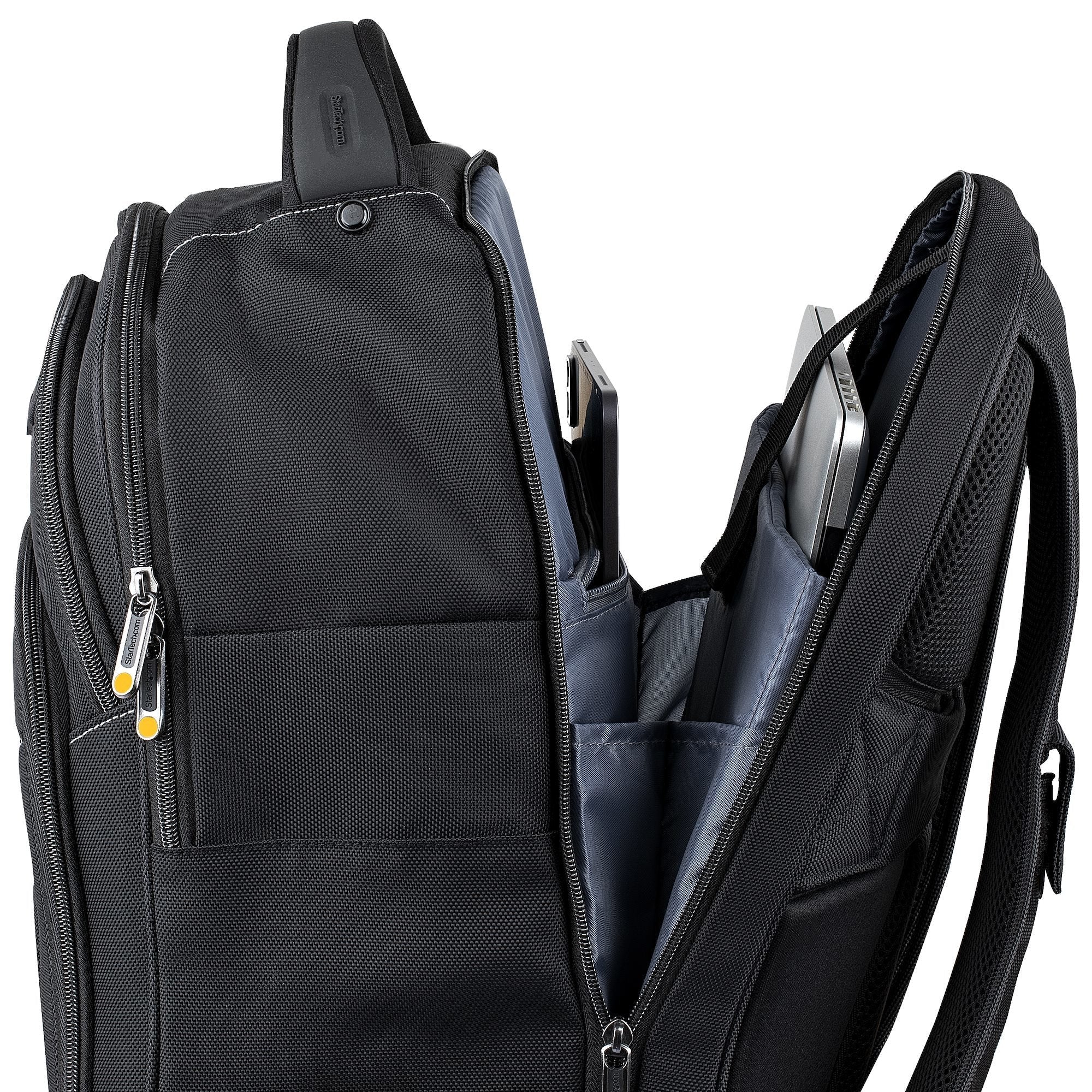 Startech.Com Mochila Ergonómica Con Carcasa De Accesorios Removible Para Ordenador Portátil De 17,3 Pulgadas - Morral Para Profesionales De La Informática - De Viajes, Trabajo