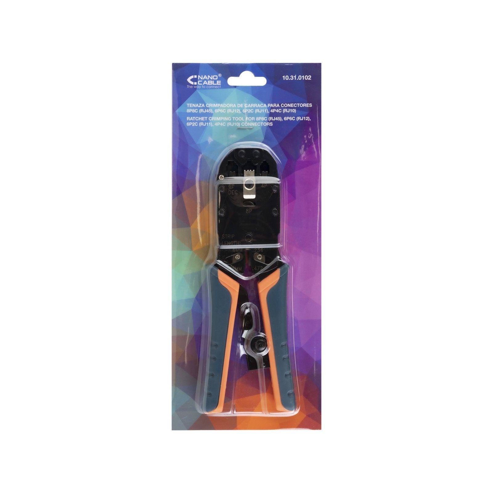 EAN 8433281001251 - Nanocable 10.31.0102 crimpadora Herramienta para prensar Negro, Naranja imagen 4