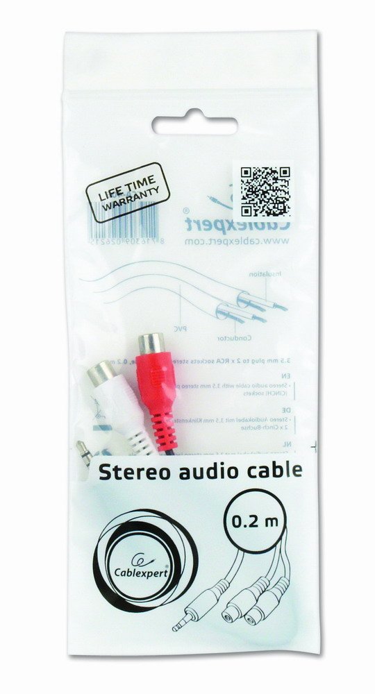 EAN 8716309026215 - Gembird CCA-406 cable de audio 0,2 m 3,5mm 2 x RCA Negro, Rojo, Blanco imagen 3