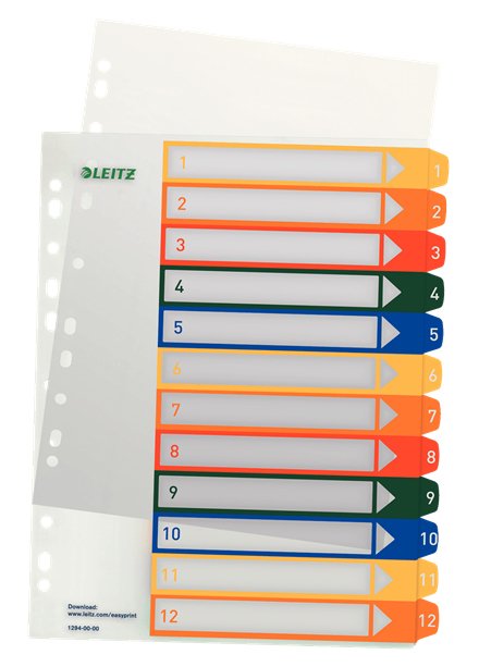 Esselte Leitz Pc Printable Index - 12 Hoja Karteikarten