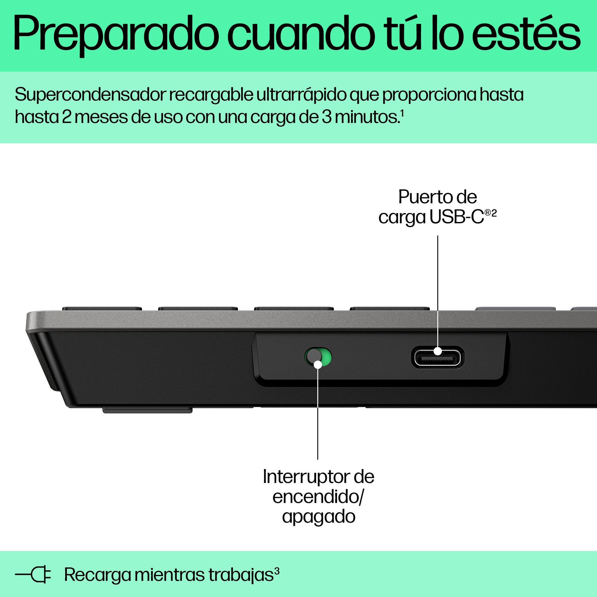 EAN 0198122140756 - HP 720 Multi-Device Rechargeable Wireless Keyboard teclado Hogar / Oficina USB + Bluetooth Negro imagen 8