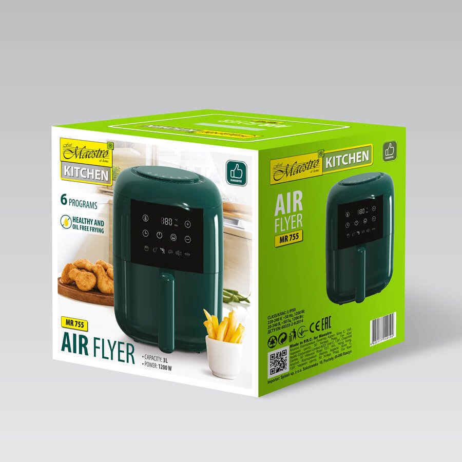 EAN 4820177149199 - Feel Maestro MR-755 freidora 3 L 1200 W Freidora de aire caliente Verde imagen 4