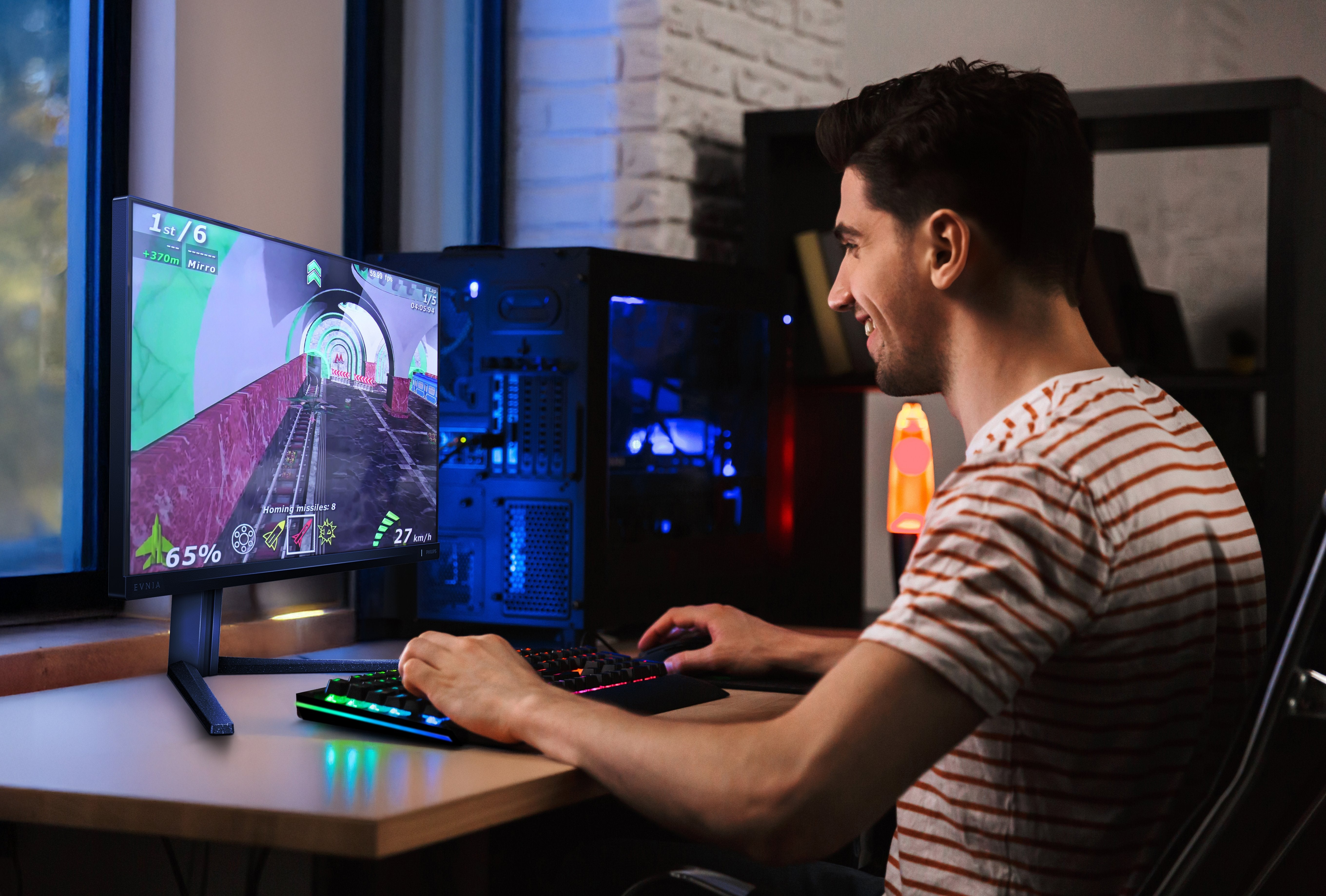 Monitor Philips 24.5" Ips Fhd 390hz 400cd M2 0.3ms Hdmi 2.0x2 Dp 1.4 Pivot 25m2n5200u/00*