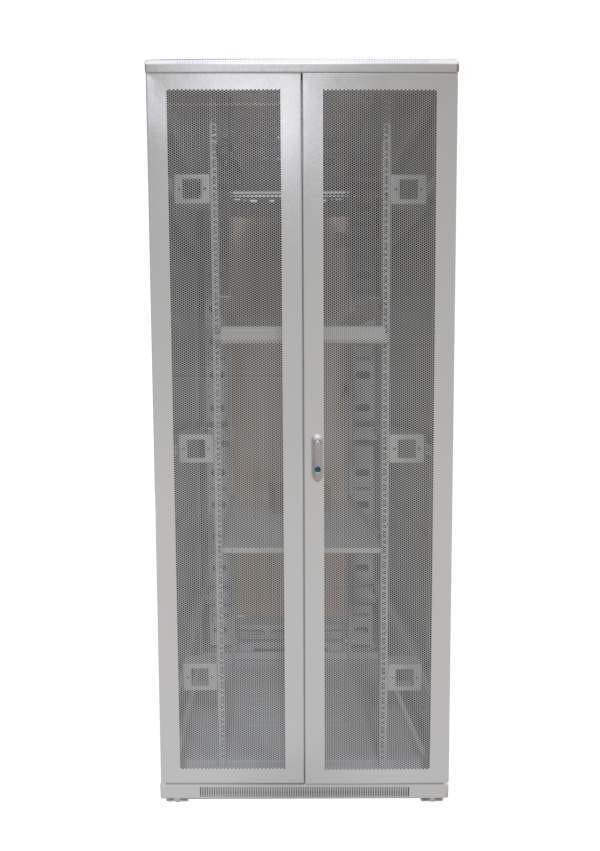 Allnet 19\"Schrank, 22he, B800/T1200mm, Perforierte Blechtüren, Lichtgris, Snb-Serie,
