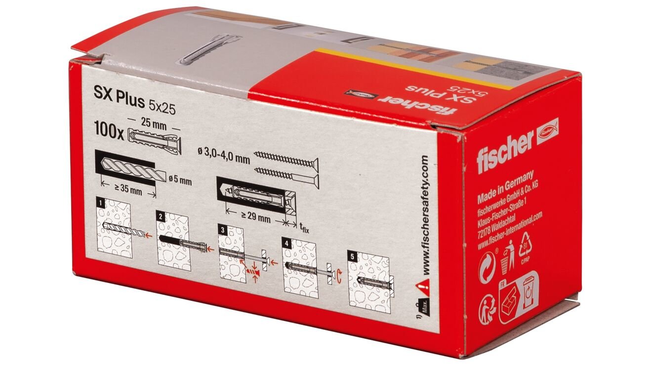 Fischer 568005 Tornillo De Anclaje Y Taco 100 Pieza(S) Anclaje De Expansión 25 Mm
