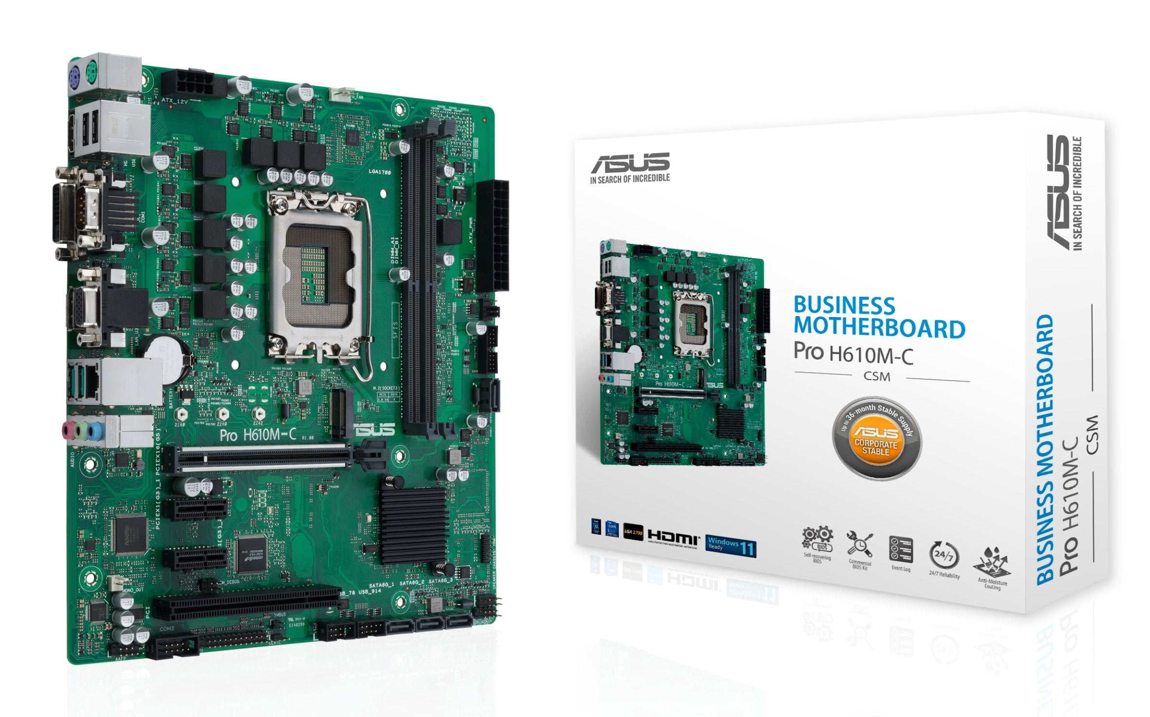 EAN 4711081655152 - ASUS Pro H610M-C-CSM Intel H610 LGA 1700 micro ATX imagen 1