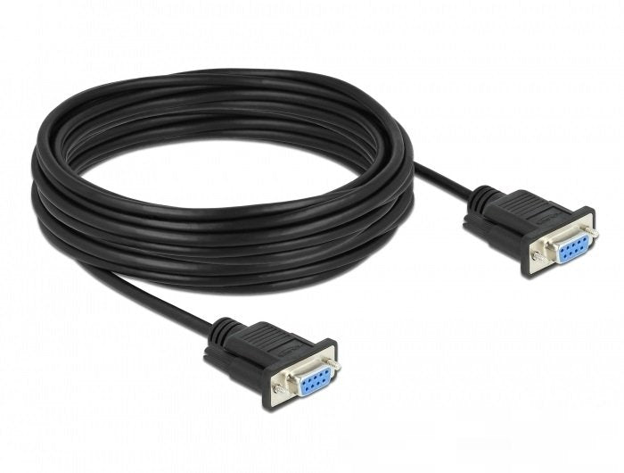 Delock Rs-232 Cable Seriell D-Sub 9 Buchse Zu Buchse Nullmodem Mit Schmalem Steckergehäuse - Cts Rts Auto Control - 10 M