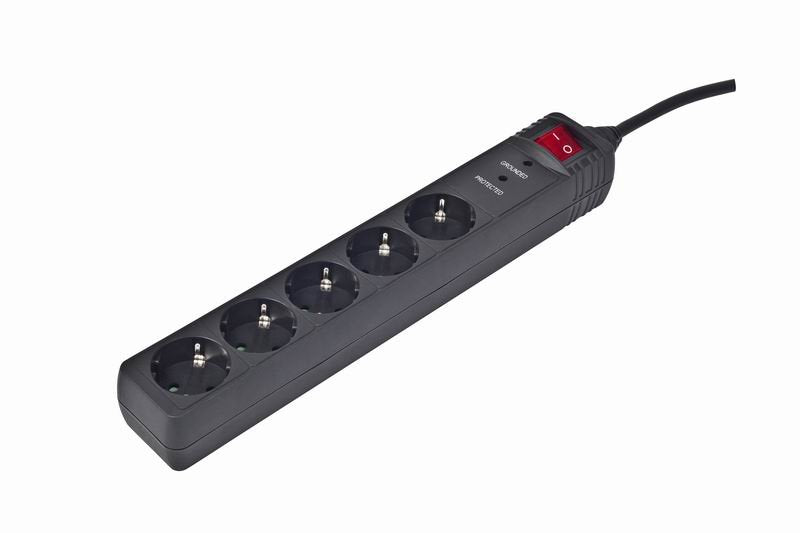 EAN 8716309065412 - Gembird SPG5-C-5 base múltiple 1,5 m 5 salidas AC Negro imagen 1