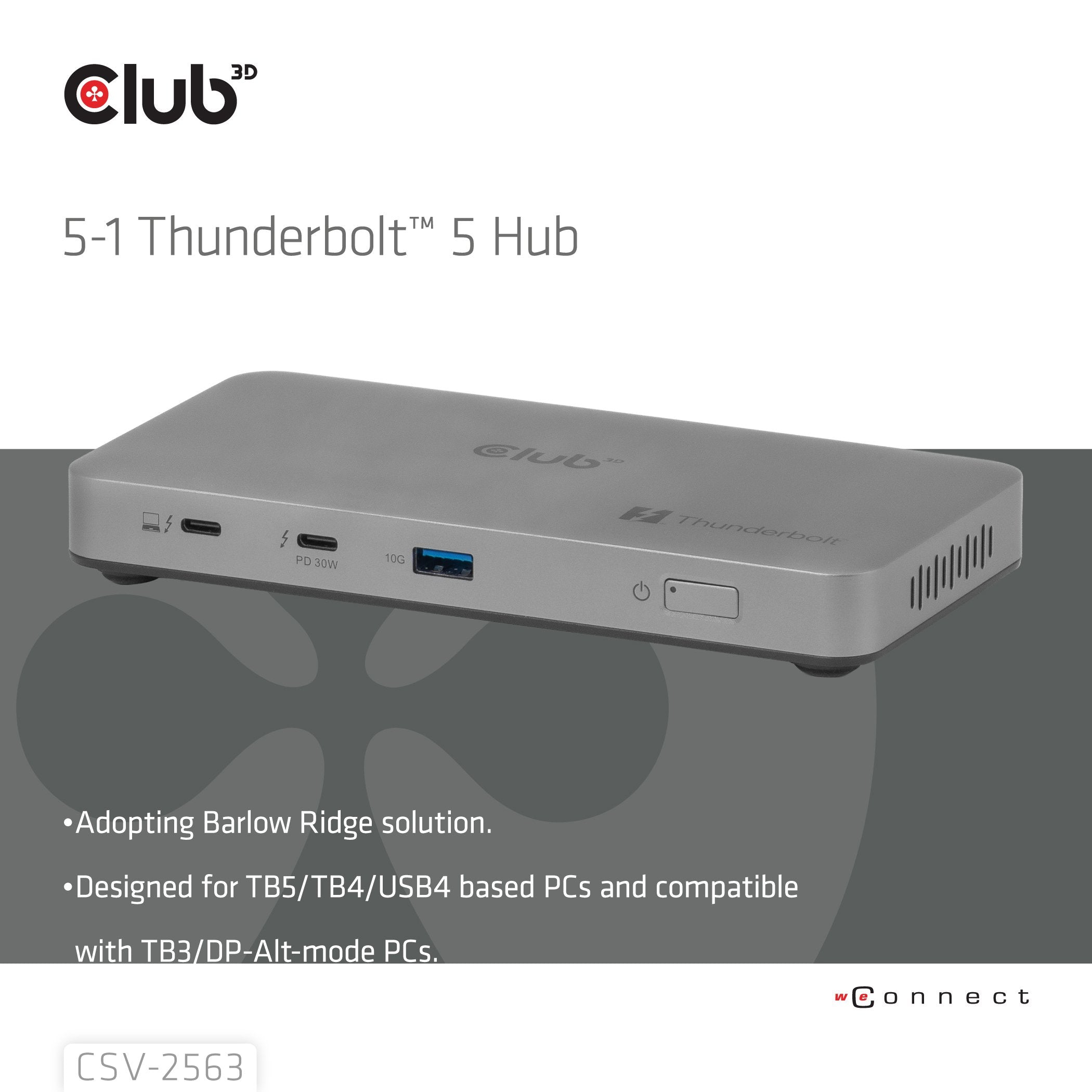 EAN 8719214473495 - CLUB3D CSV-2563 hub de interfaz Thunderbolt 5 120000 Mbit/s Plata imagen 3