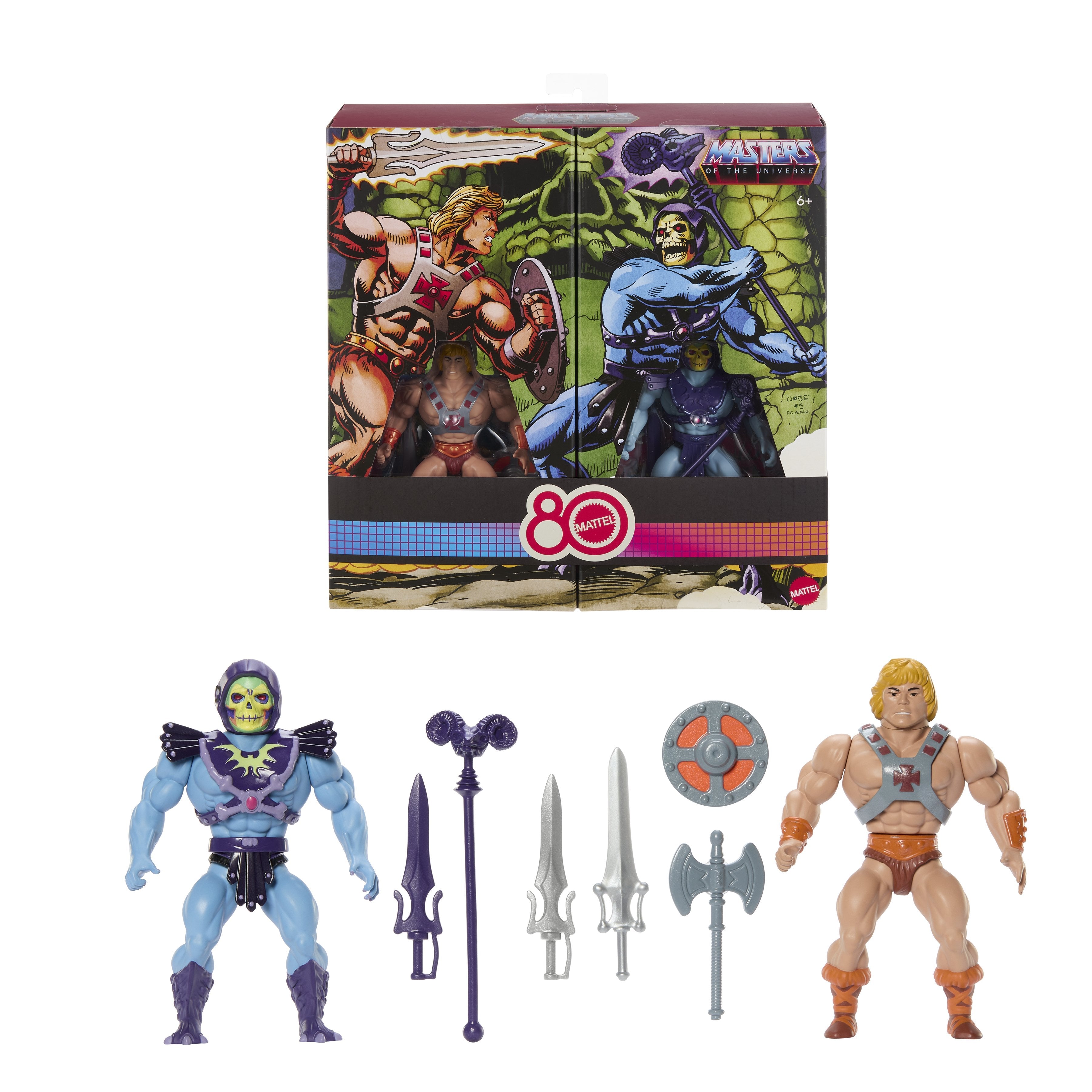 Set 2 Figuras He-Man Y Skeletor 80 Aniversario Mattel Masters Of The Universe Origins 14cm