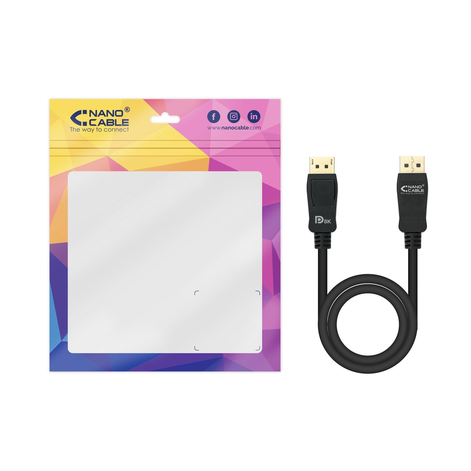 Nanocable Cable Displayport 1.4 Certif. Vesa Dp/M-Dp/M 0.5m - Negro