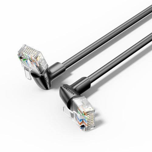 Cat6a Utp Rotate Right Angle Etcabl Hernet Patch Cable 3m Black Slim