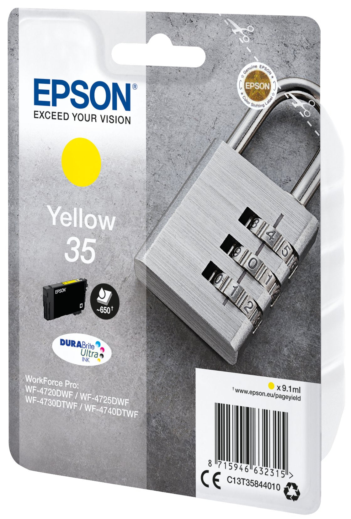 Tinta Original Epson 35 Durabrite Amarillo 650 Paginas/C13t35844010 C13t35844010