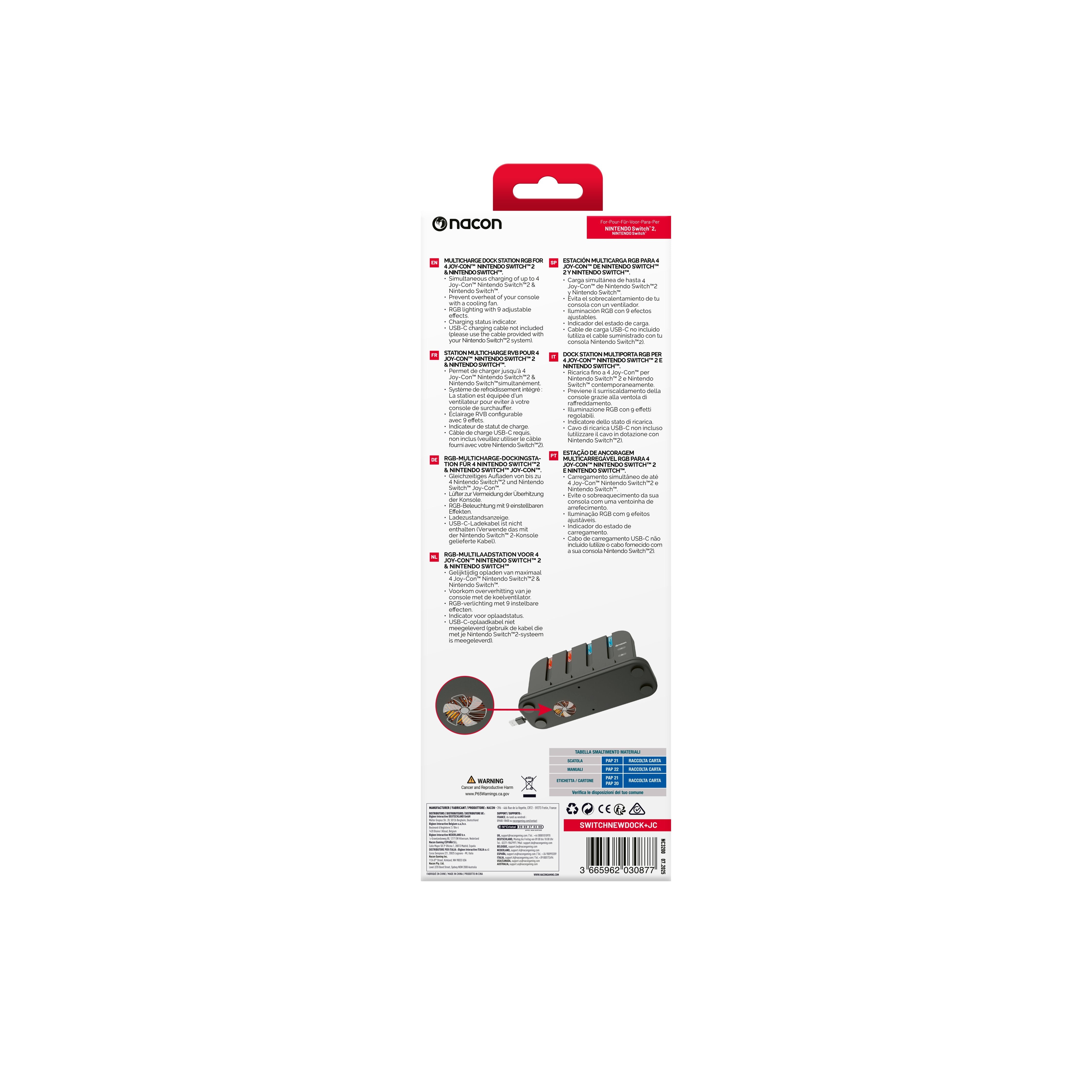 Kit Carg Rgb Para 4 Joy-Con+Venti.