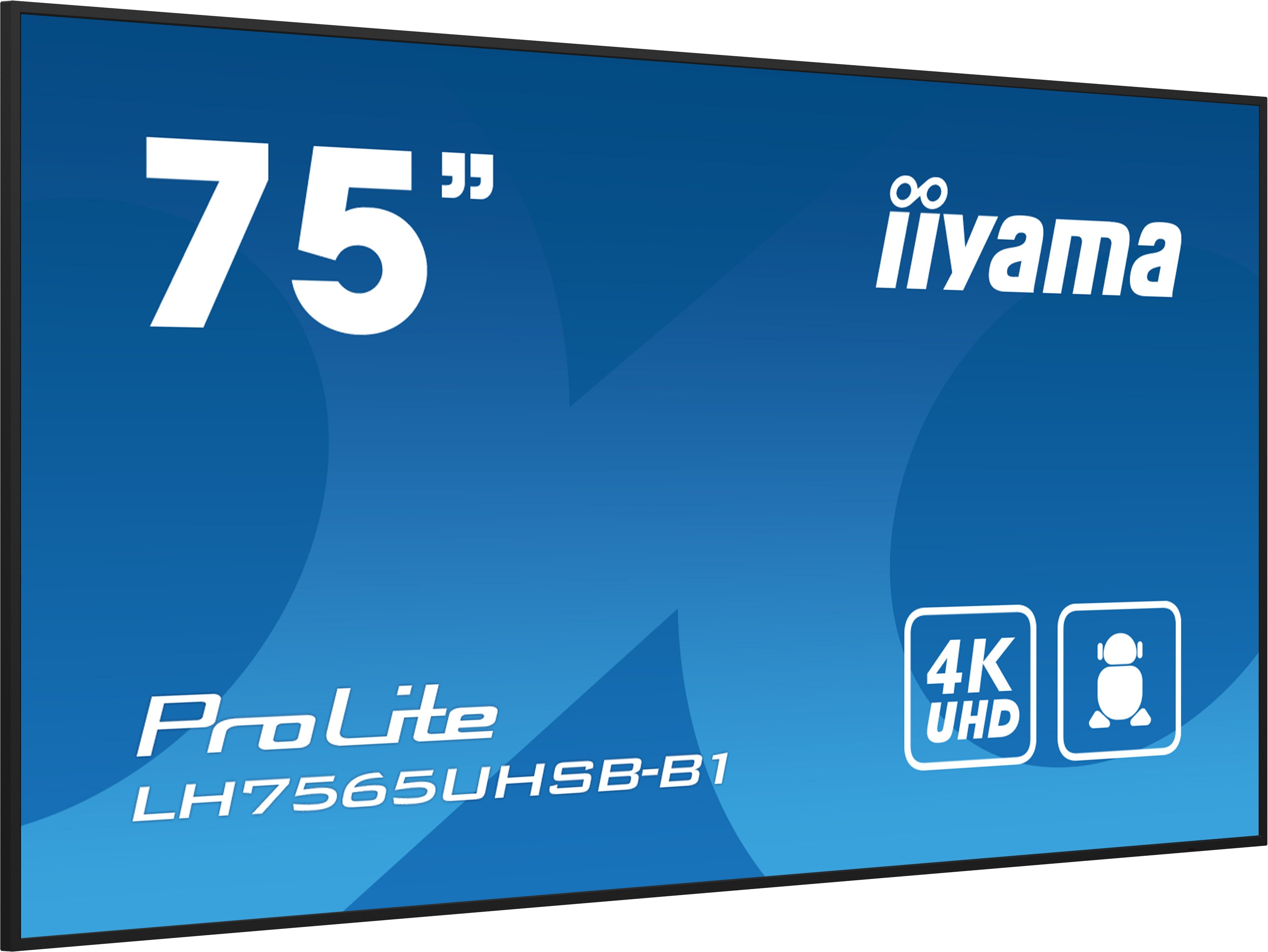 EAN 4948570123599 - iiyama LH7565UHSB-B1 pantalla de señalización Diseño de quiosco 189,2 cm (74.5") LED Wifi 800 cd / m² 4K imagen 4