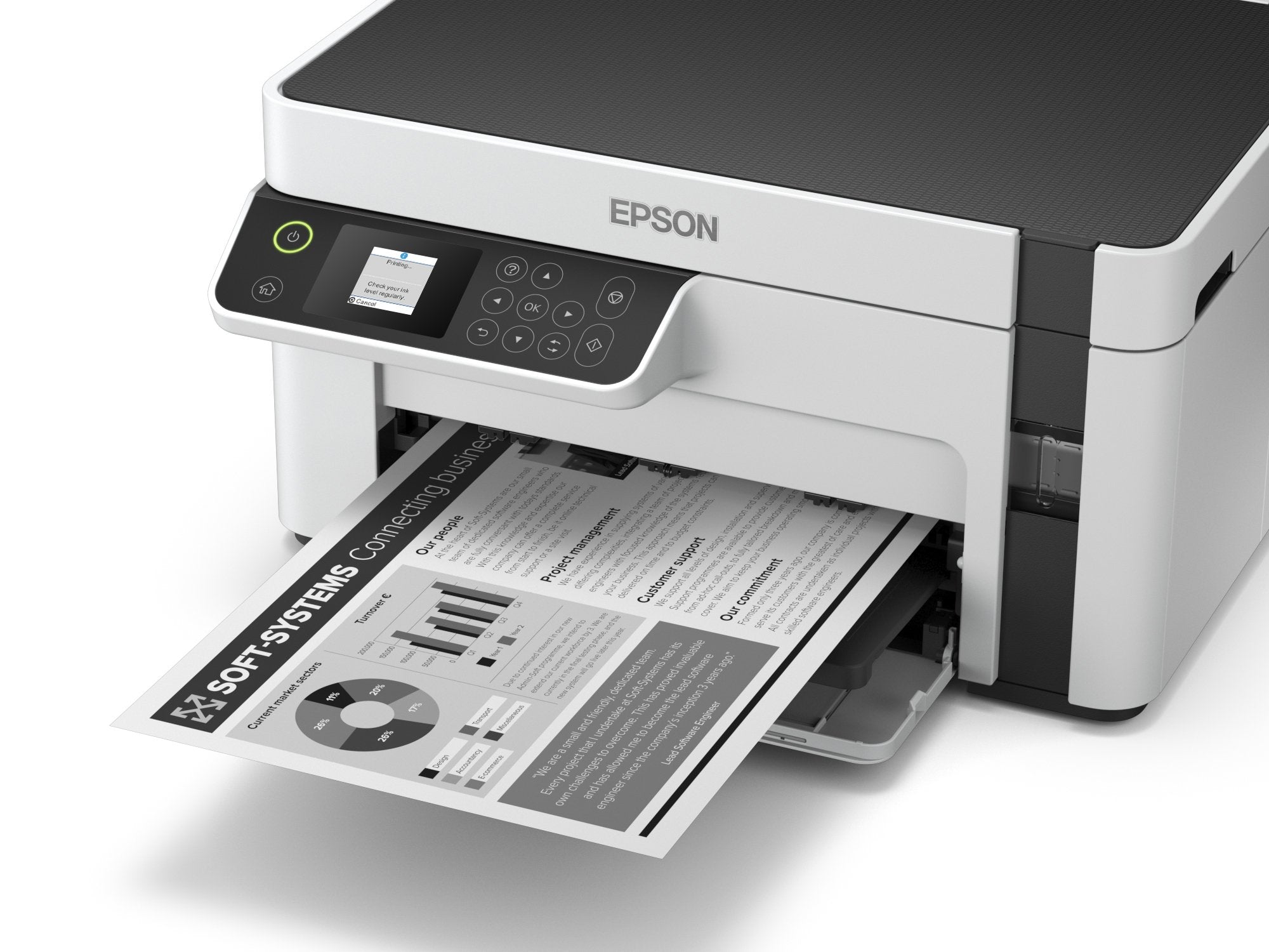 Impresora Epson Ecotank Mono M2120, 3 En 1, A4, 1200 X 2400 Ppp, 32 Ppm, Usb, Wi-Fi, 3 Aã±Os De Garantia Despues Del Registro.