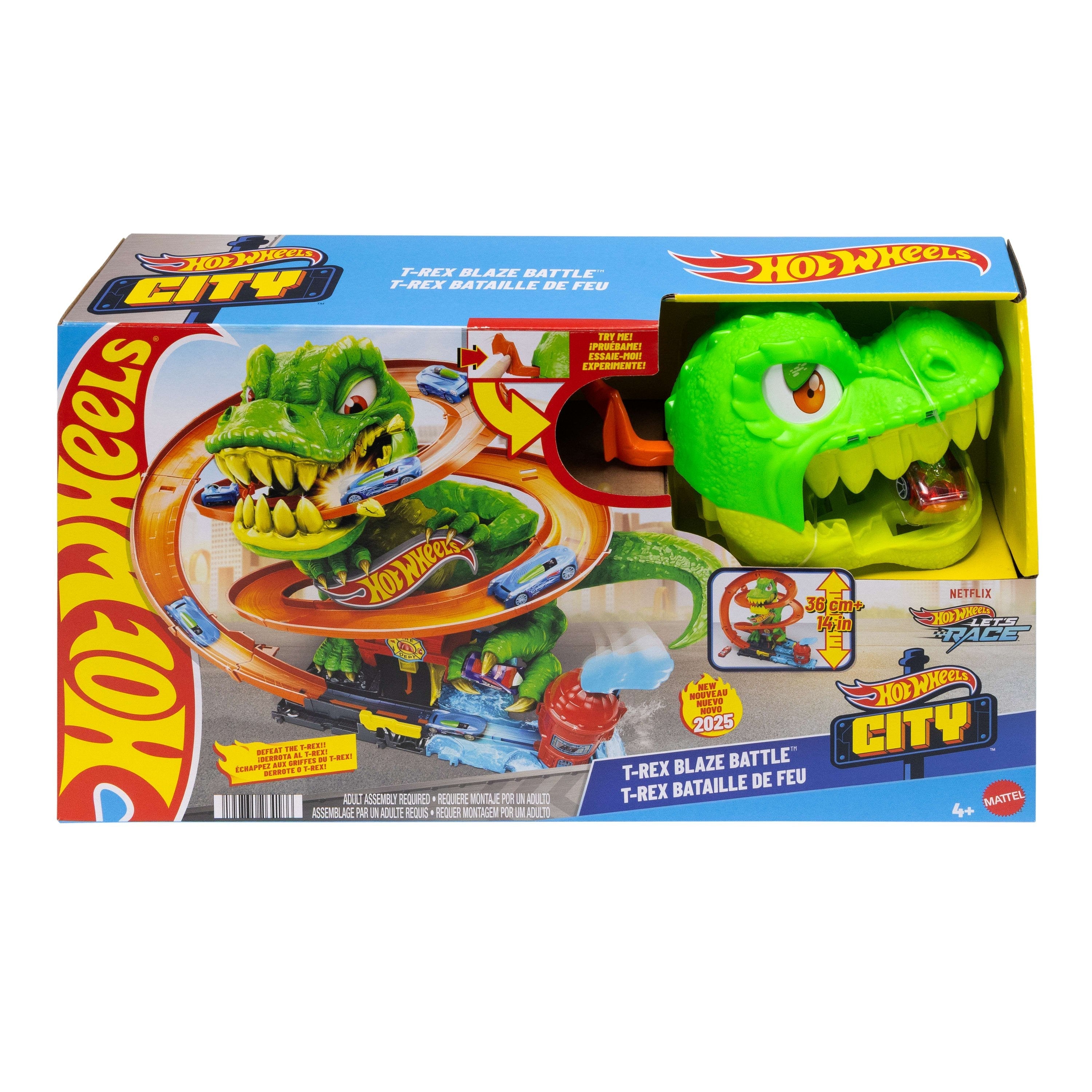 Hot Wheels Hot Wheels City T-Rex Batalla, Pista Jbm73