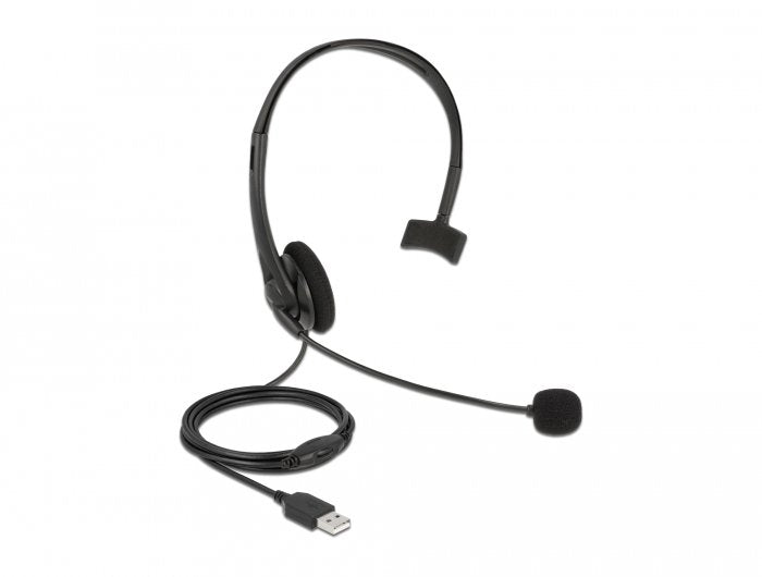 Delock 27177 Auriculares Usb Mono Con Control De Volumen Para Pc Y Portátil - Ultraligeros