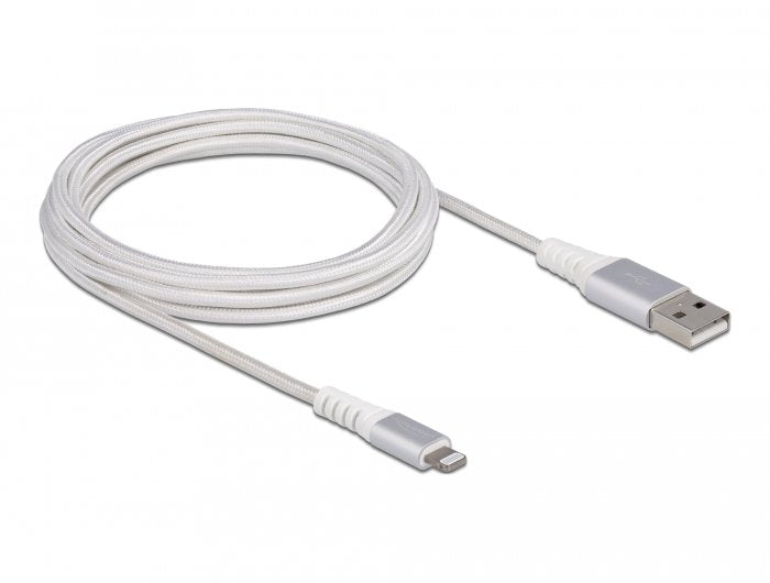 Delock Usb Daten- Und Ladecable Für Iphone, Ipad, Ipod Dupont Kevlar® Weiss 3 M