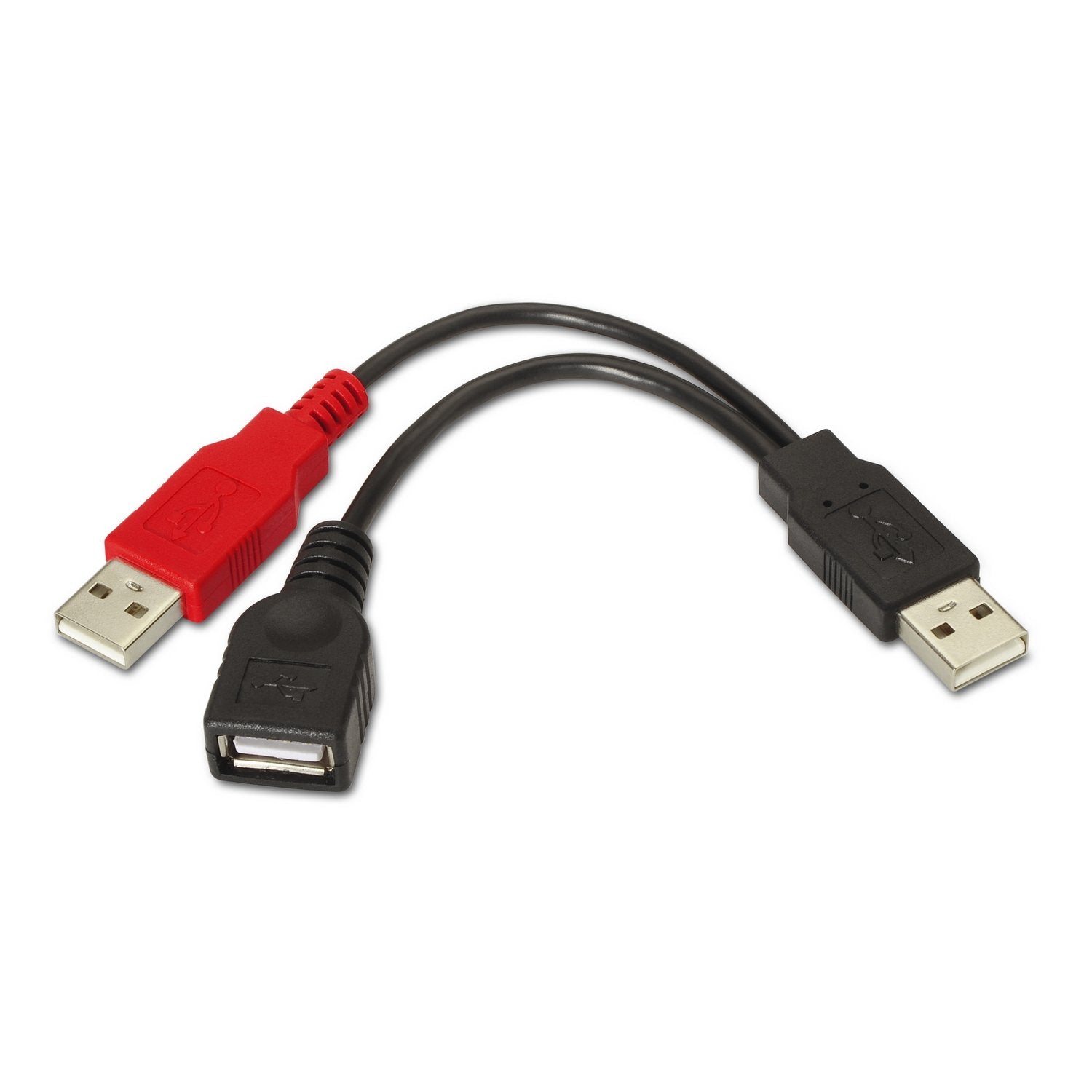 Aisens Cable Usb 2.0+Alimentacion - Tipo A/M+A Alimentacion/M-A Hembra - 15cm - Negro