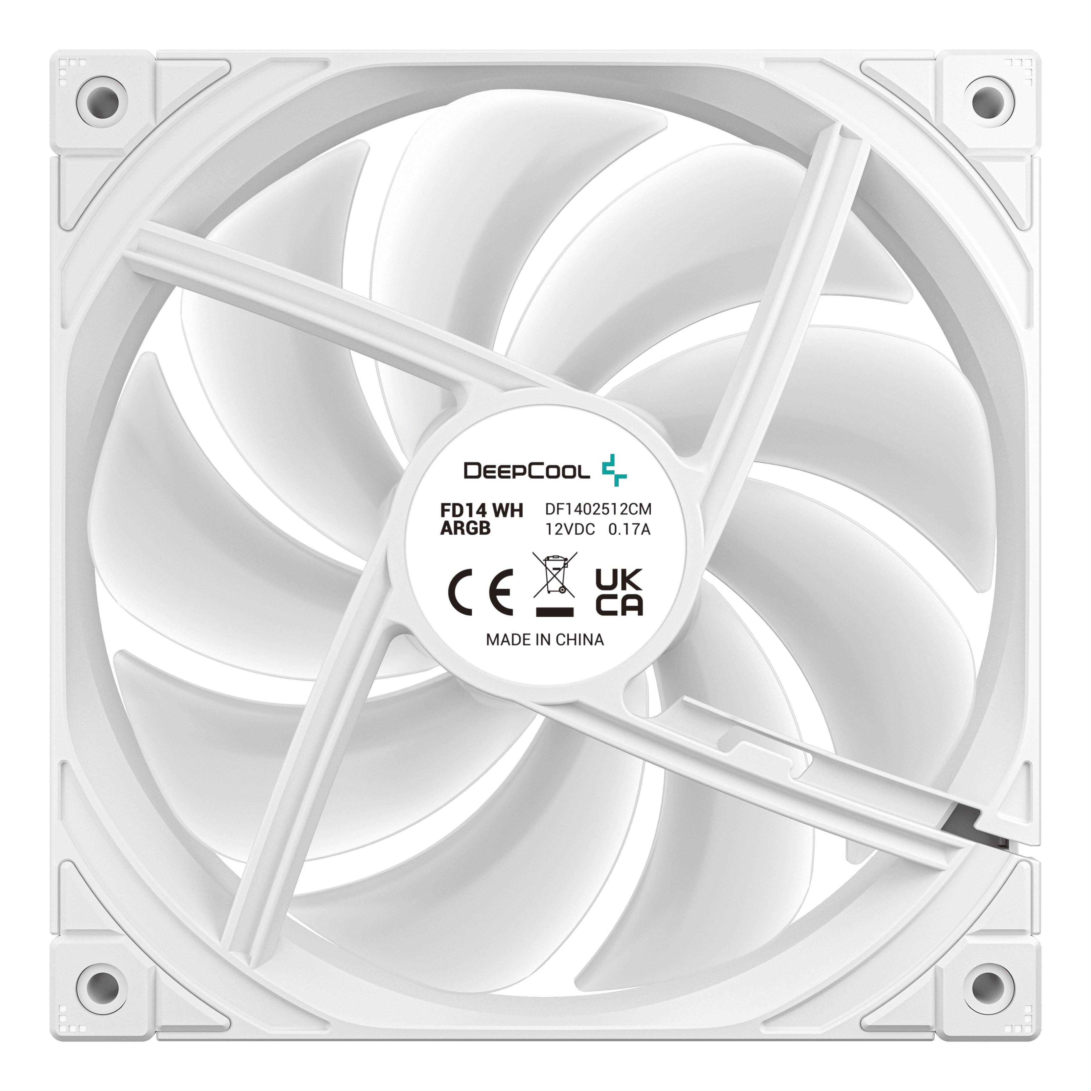 Ventilador Pc Deepcool Fd14 Argb Wh 140x140x25 Paquete De 3, 140 Mm R-Fd14-Whapn3-G