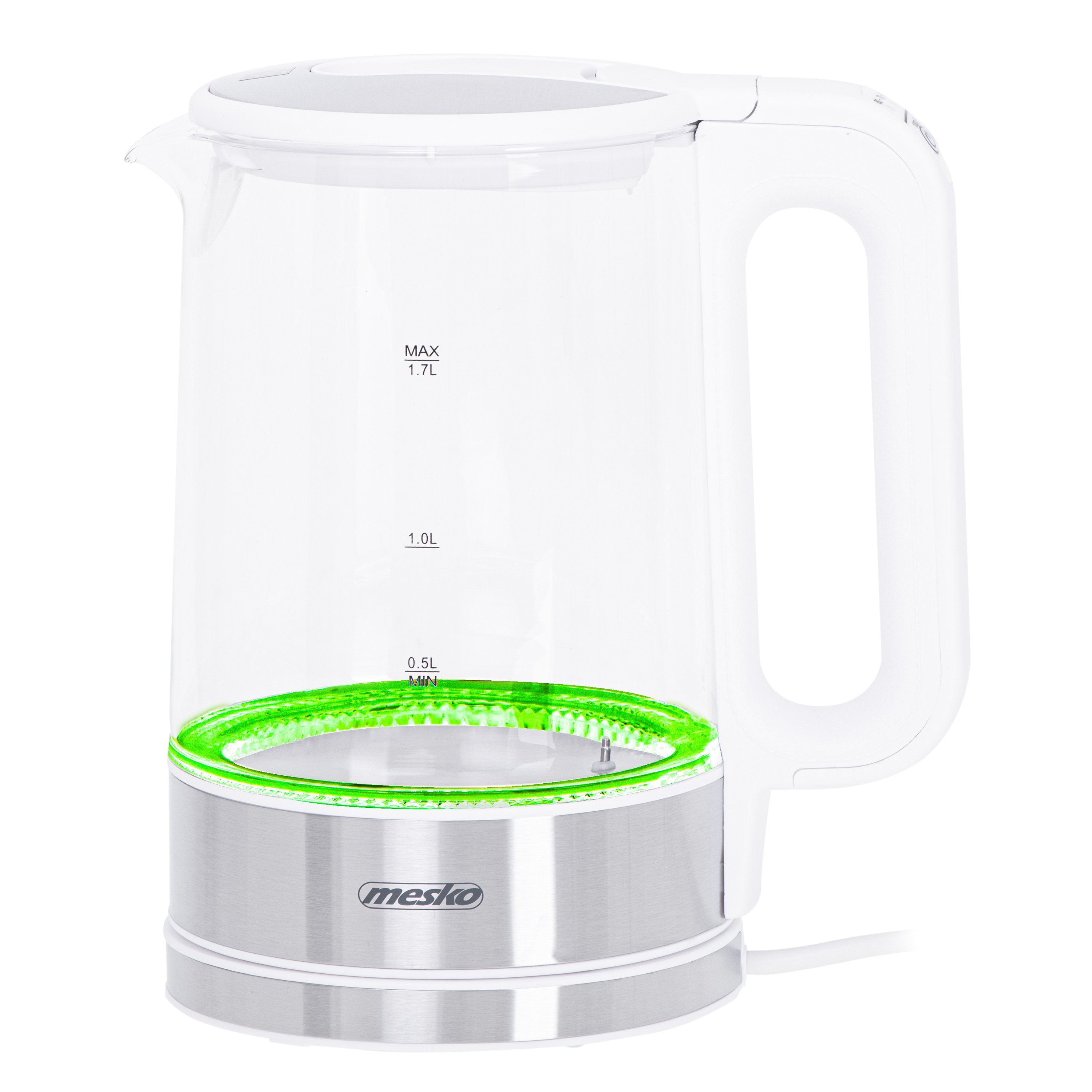 EAN 5903887803908 - Mesko Home MS 1301W tetera eléctrica 1,7 L 2200 W Acero inoxidable, Transparente, Blanco imagen 3