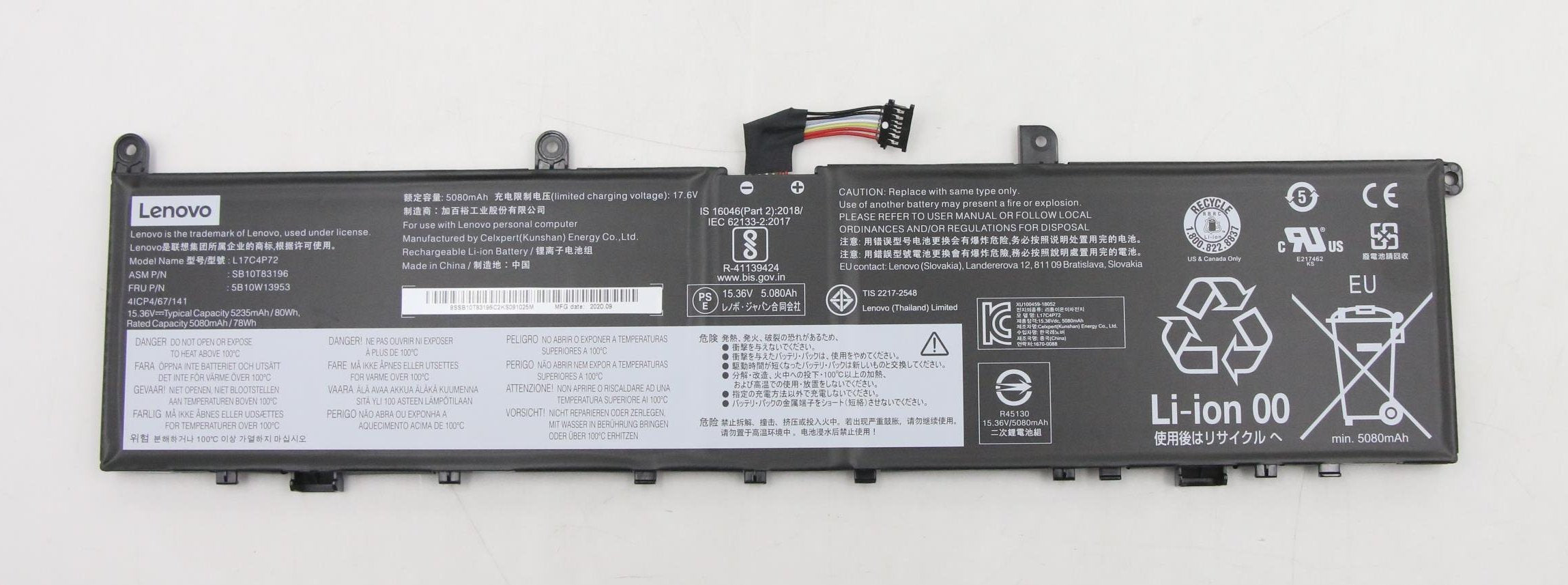EAN 5704174388593 - Lenovo 5B10W13953 refacción para laptop Batería imagen 1