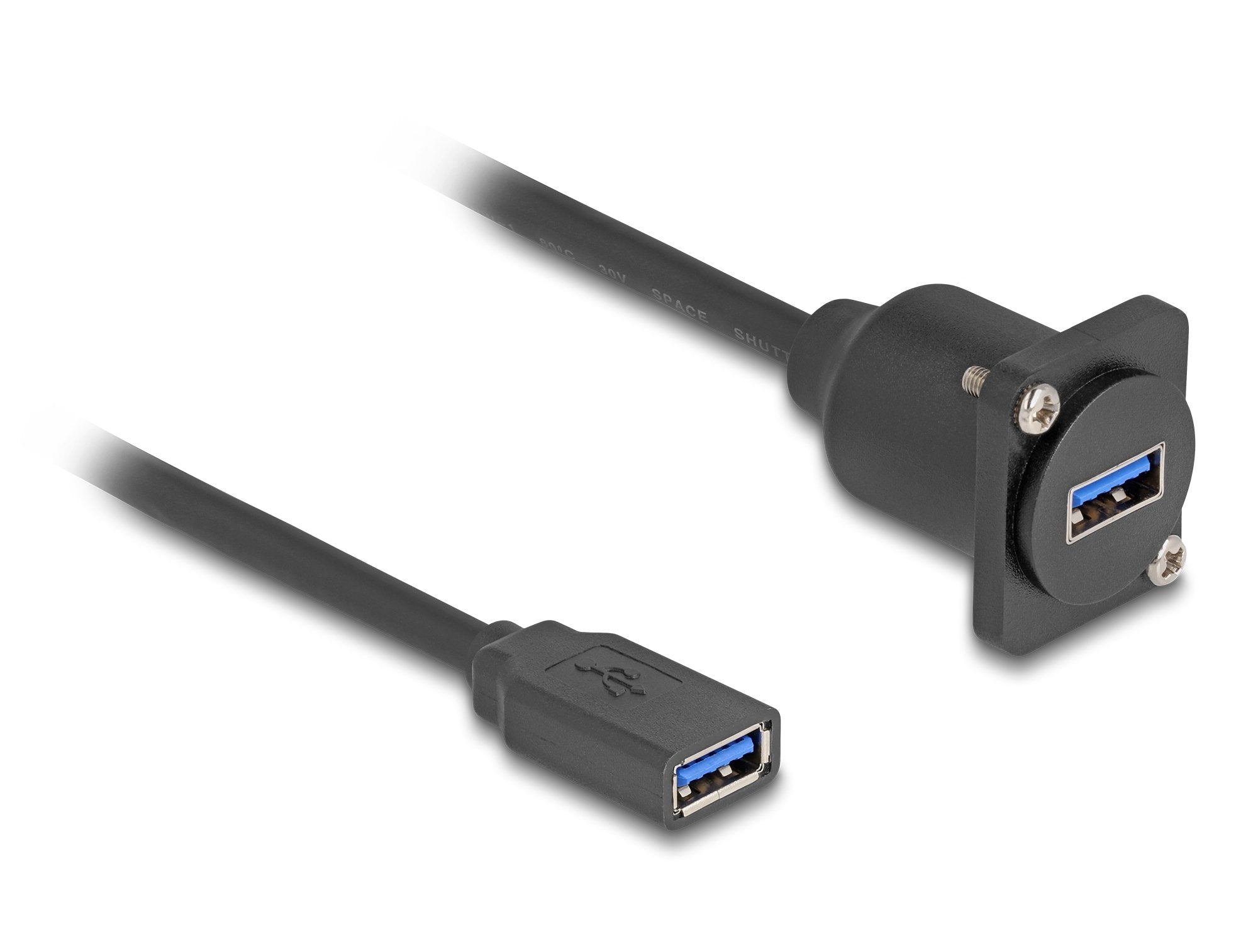 Cable Delock D-Type Usb 3.2 Gen 1, Conector Usb-A > Conector Usb-A Negro, 20 Cm
