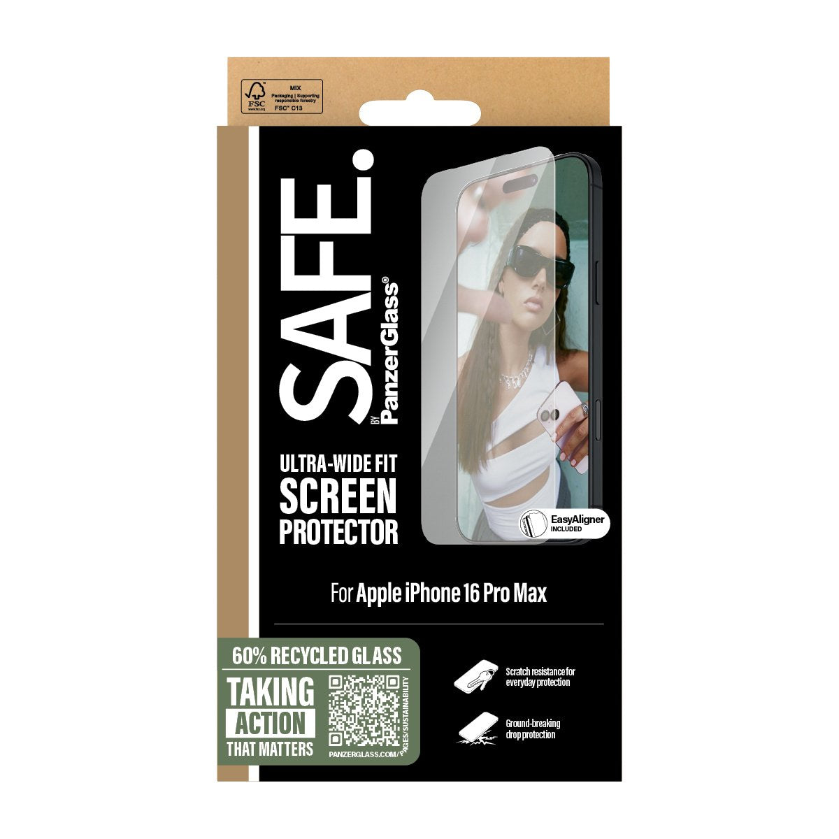 EAN 5715685002649 - PanzerGlass SAFE. by ® Screen Protector iPhone 16 Pro Max | Ultra-Wide Fit Protector de pantalla Apple 1 imagen 3