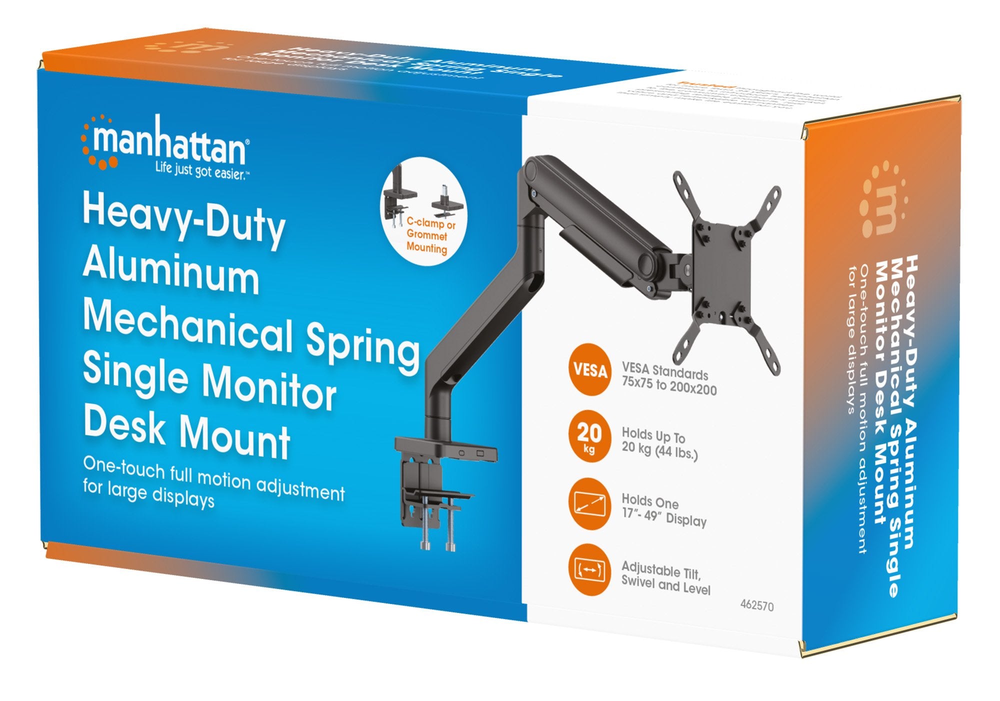 EAN 0766623462570 - Manhattan 462570 soporte para monitor 124,5 cm (49") Escritorio Negro imagen 13