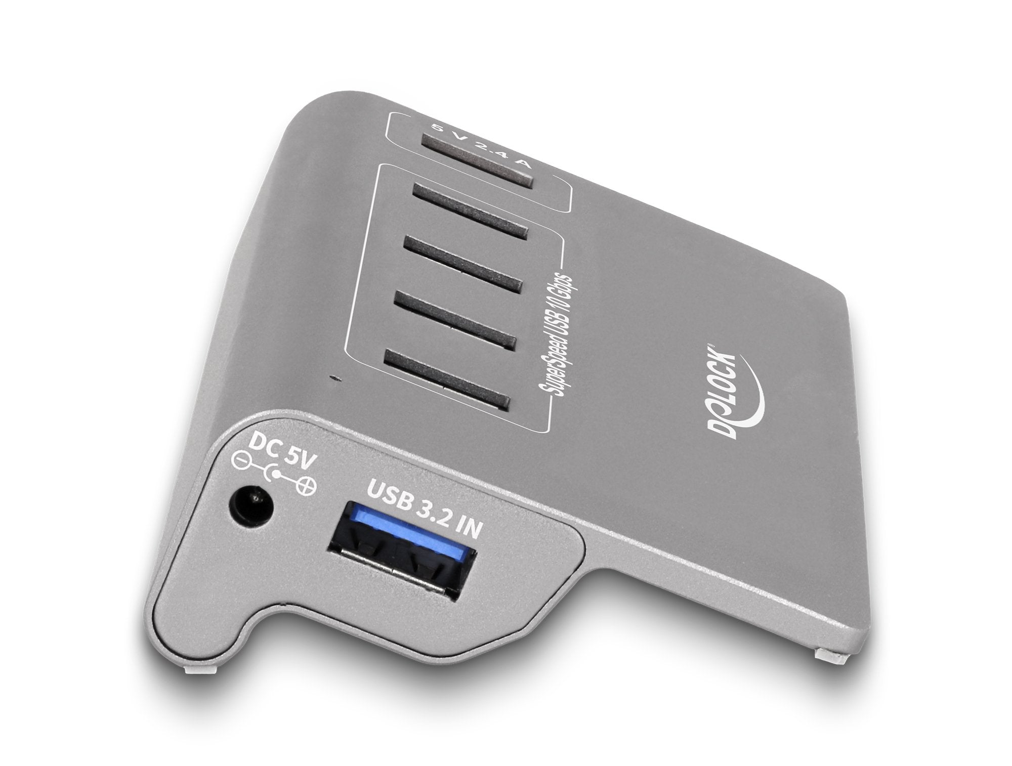 Delock 64182 Hub Usb 10 Gbps Con 4 Puertos Usb Tipo-A + 1 Puerto De Carga Rápida, Incluida La Fuente De Alimentación